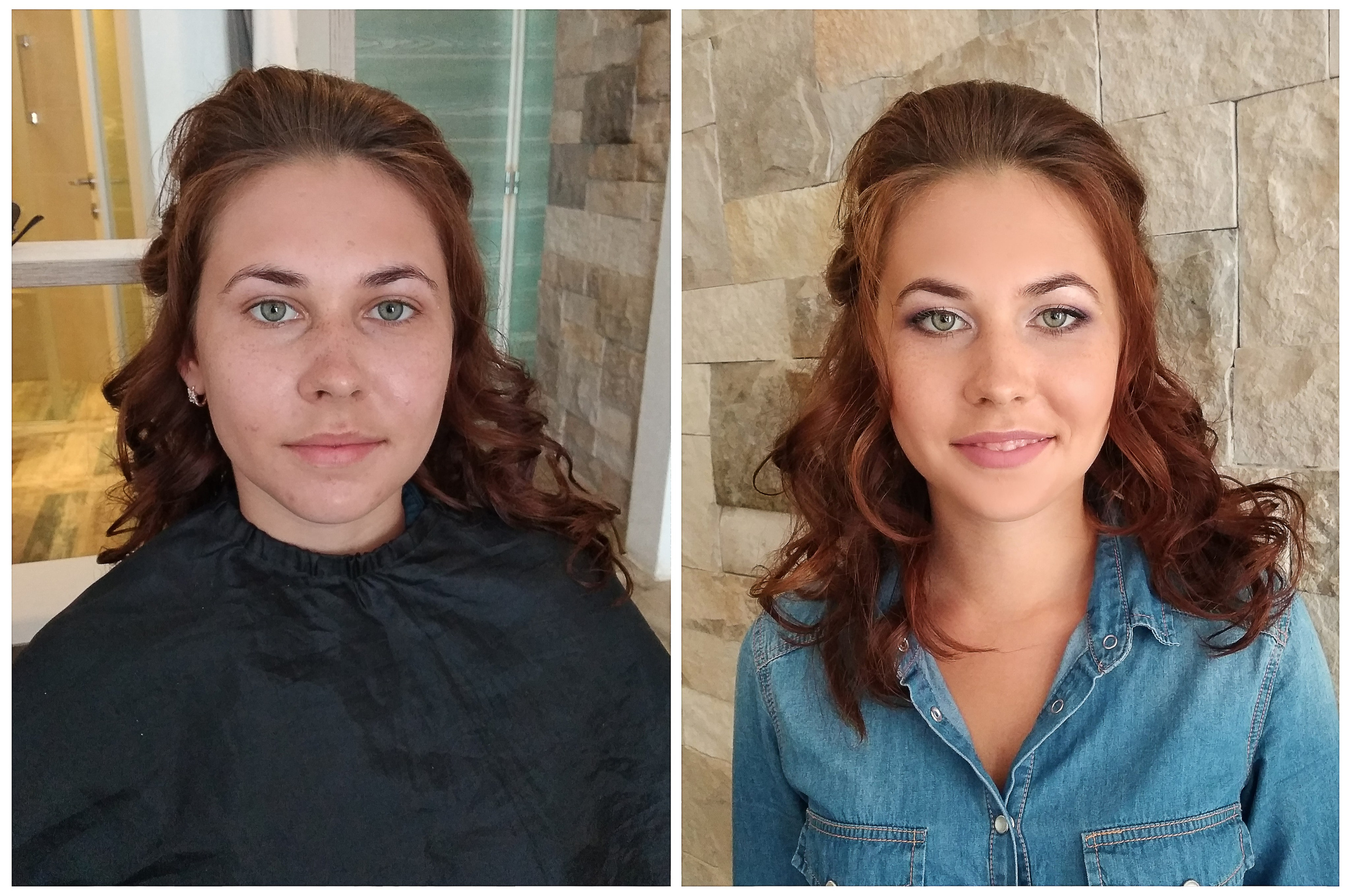 Before/after makeup in Montenegro. Makeup artist and hairdresser in Montenegro Nadia Lia