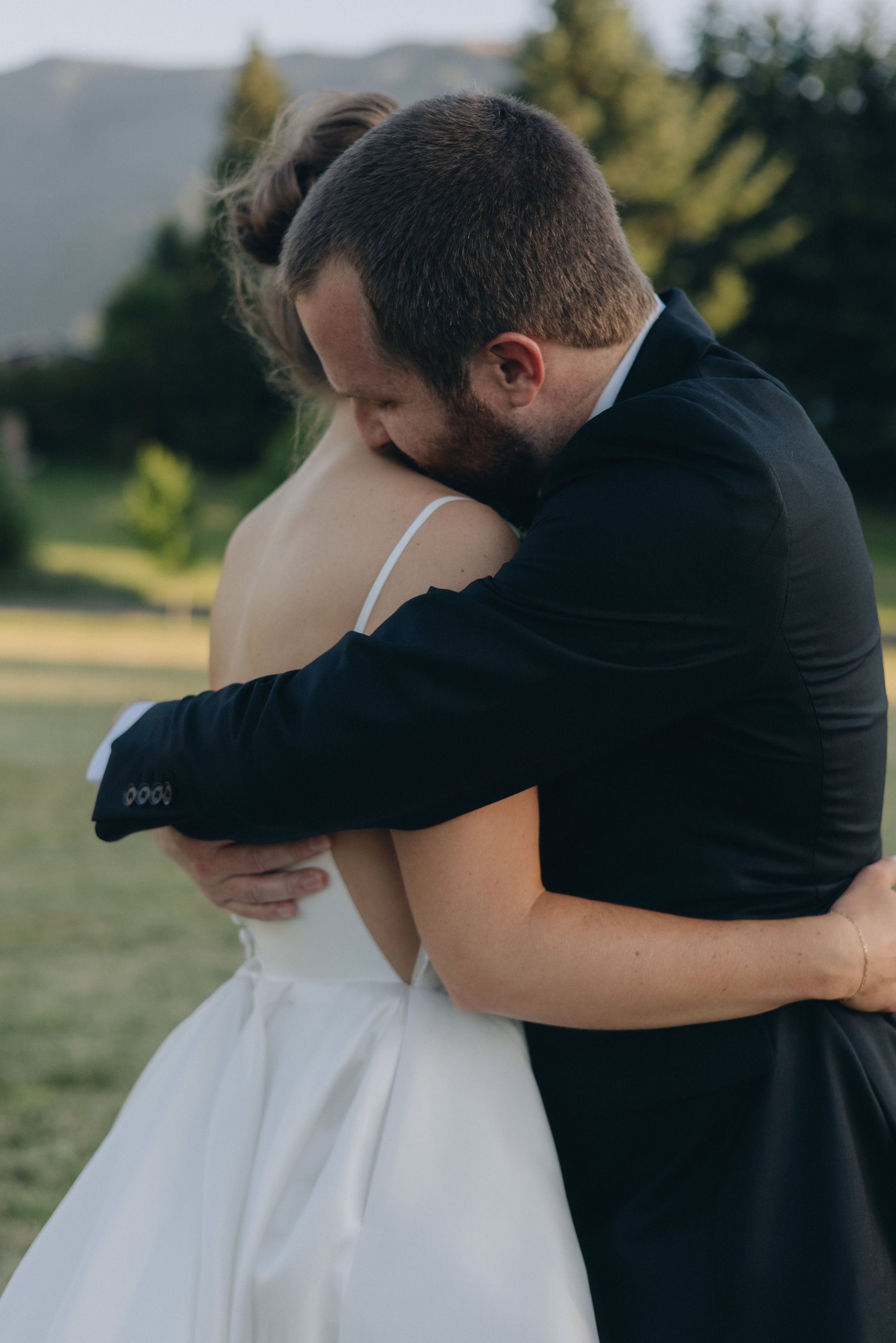 Shelby and Riley during their wedding at Wind Mountain Ranch in the Columbia River Gorge, Washington