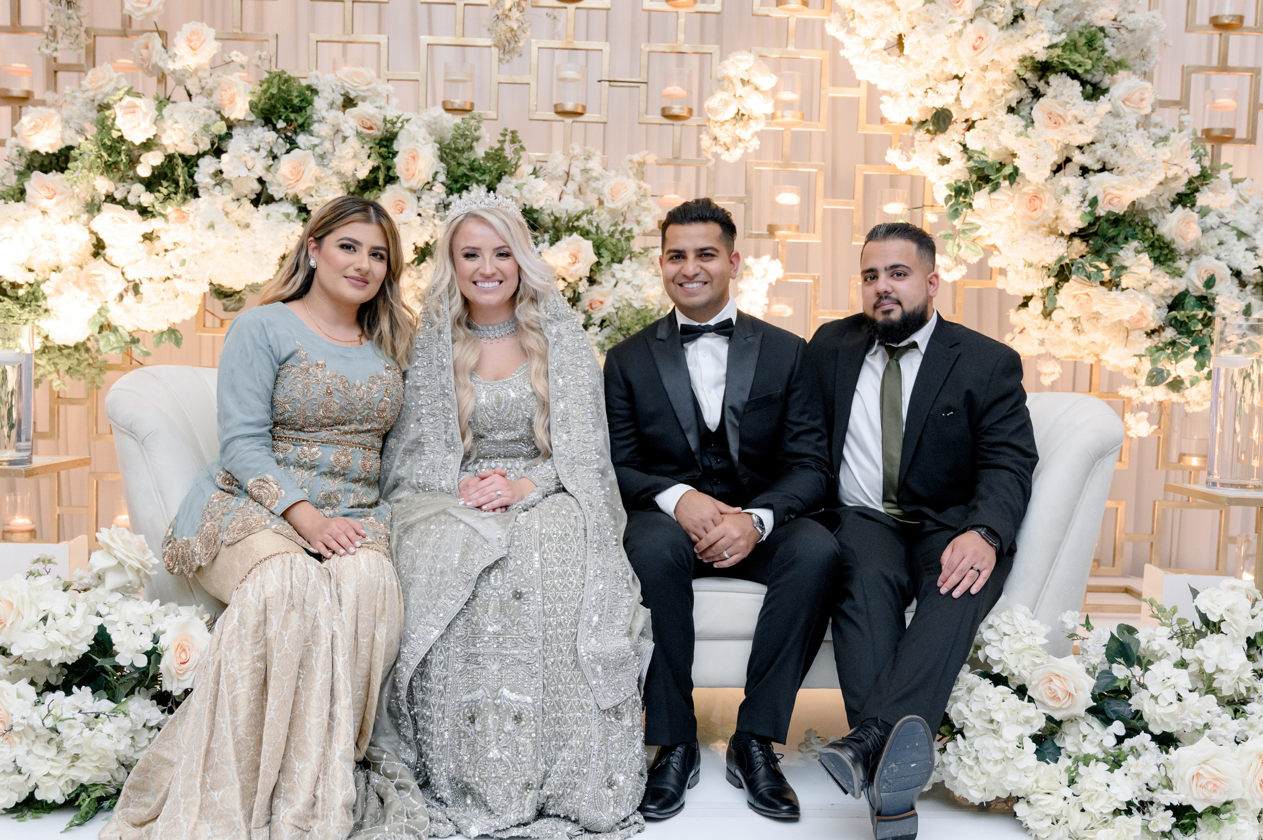 a man and woman sitting on a couch