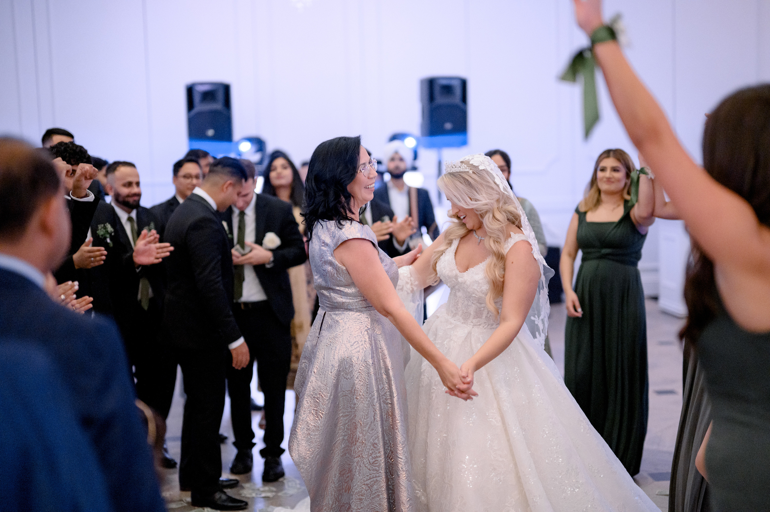 a bride and groom dancing at a wedding