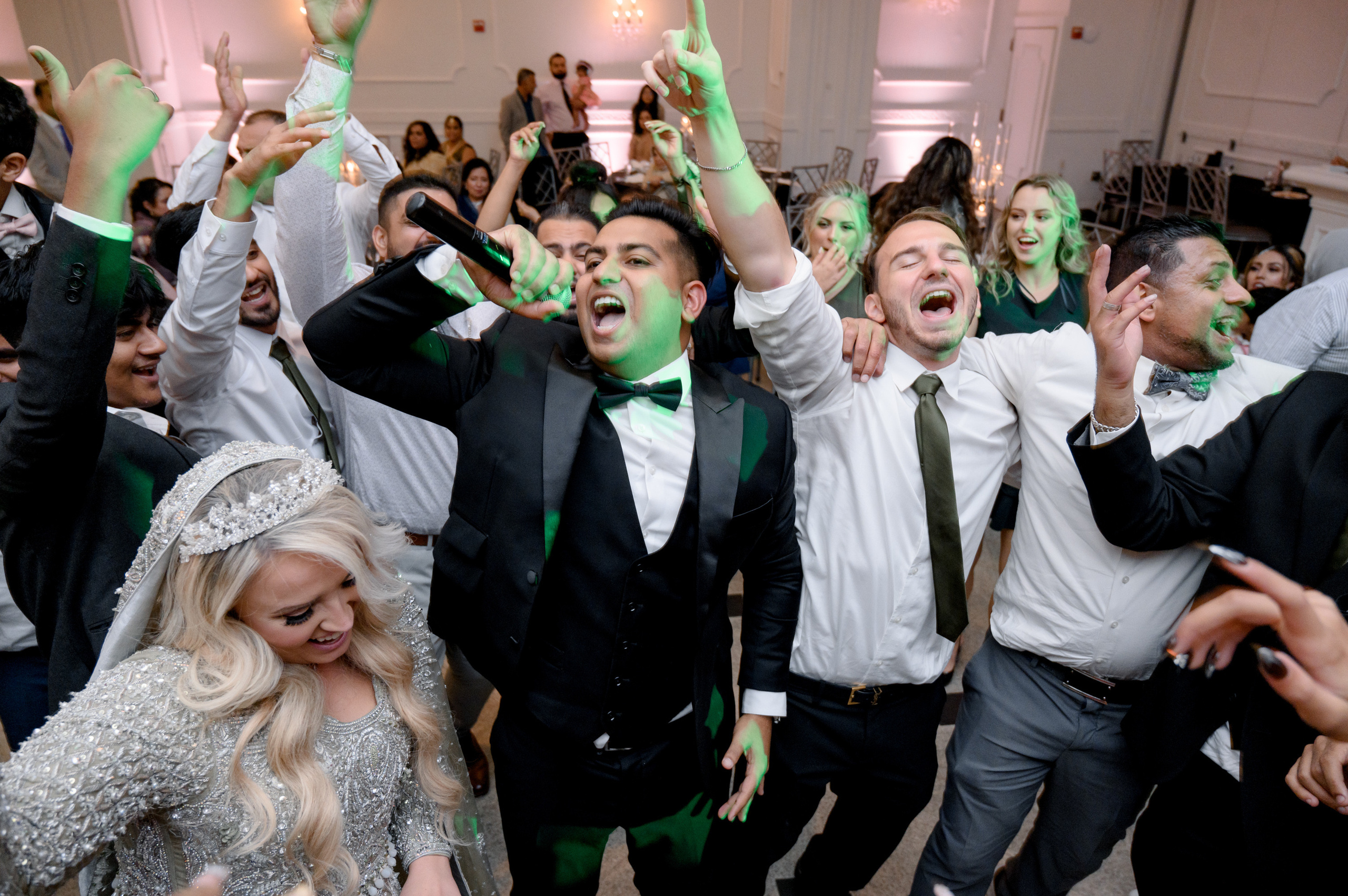 a group of people dancing