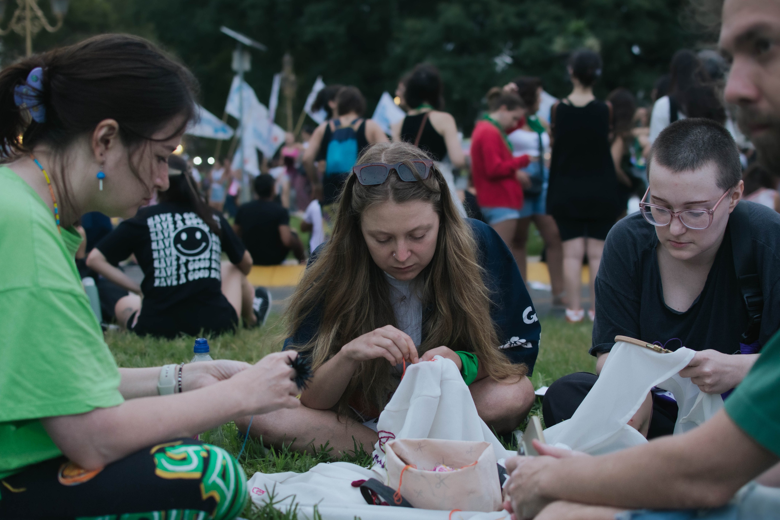The Women’s March and our embroidery action. Reportage. Buenos Aires. Photographer @elmirkami in the city of Buenos Aires