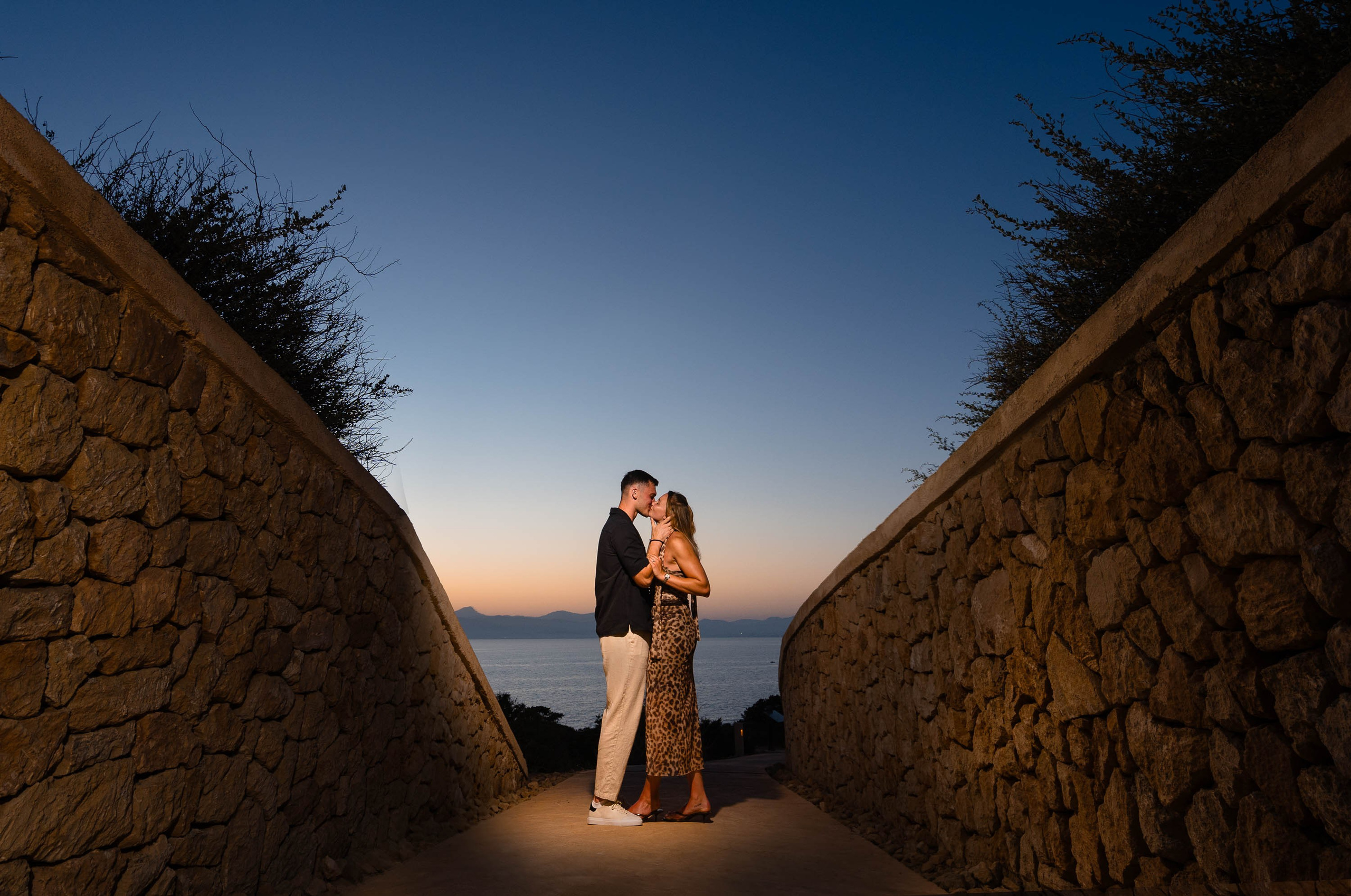 Dusk Wedding Proposal Cap Rocat. Mallorca Wedding, Corporate & Social Photographer