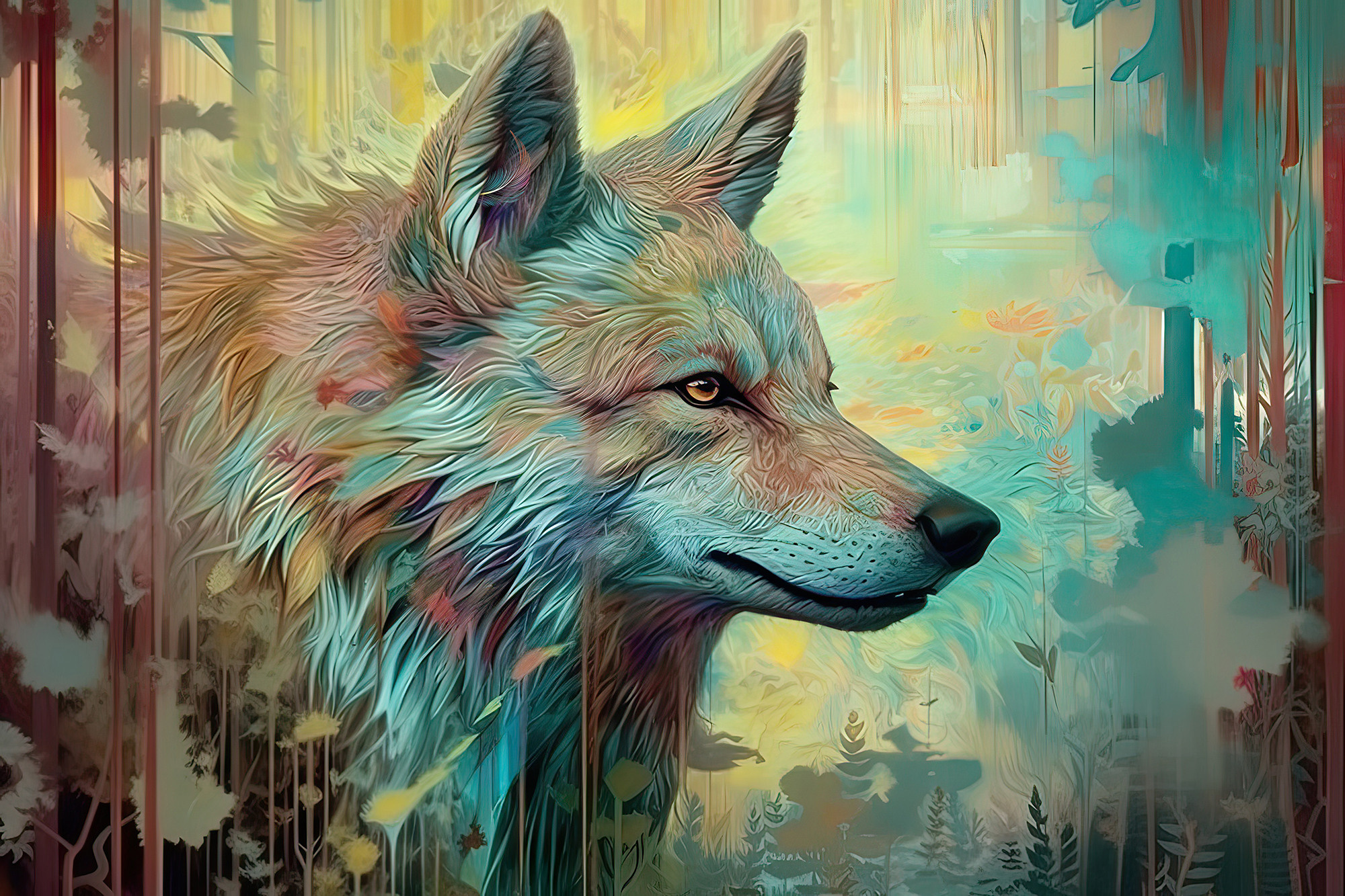 Wolf. Artwork #18 from Collection “Sacred Animals”