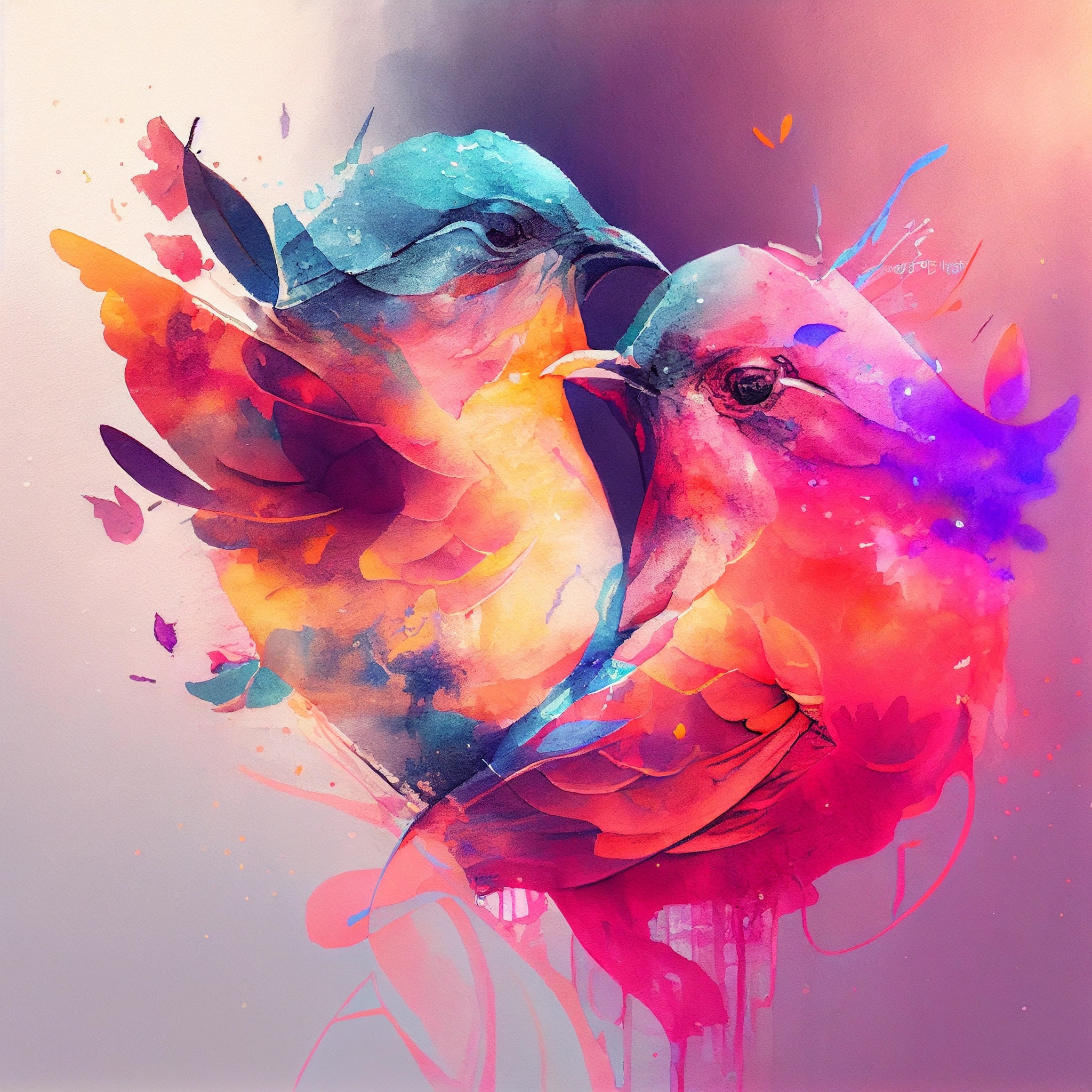 Watercolor collection Magic love artwork #8 Lolly Shine. Lolly Shine. Contemporary digital artist