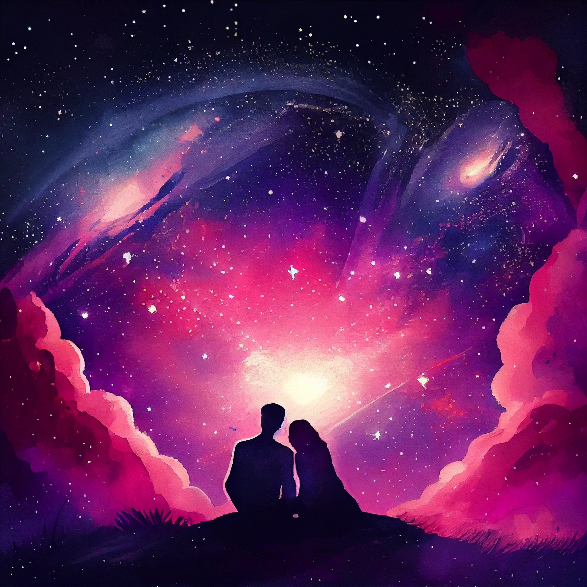 Watercolor collection Magic love artwork #9 Lolly Shine. Lolly Shine. Contemporary digital artist