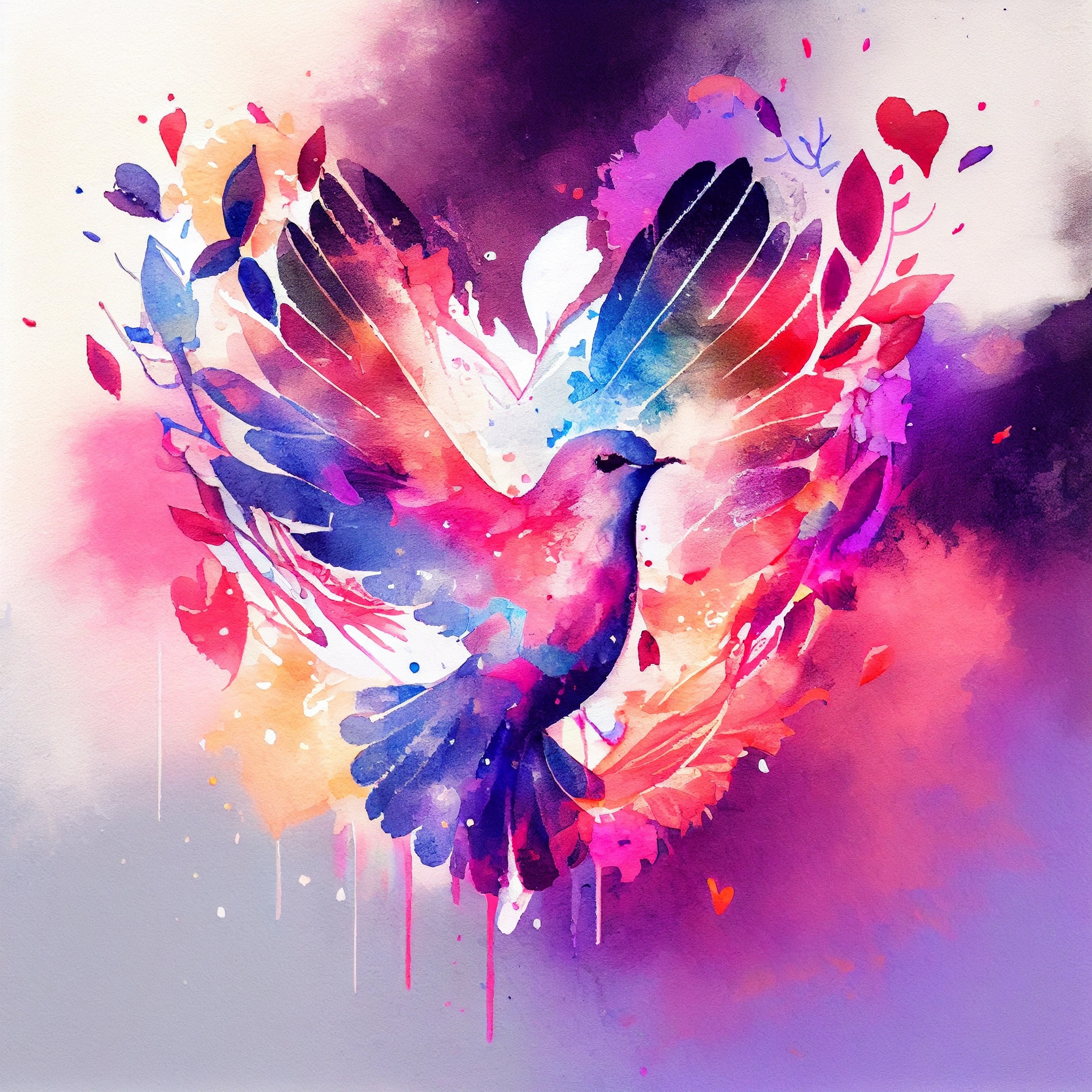 Watercolor collection Magic love artwork #10 Lolly Shine. Lolly Shine. Contemporary digital artist