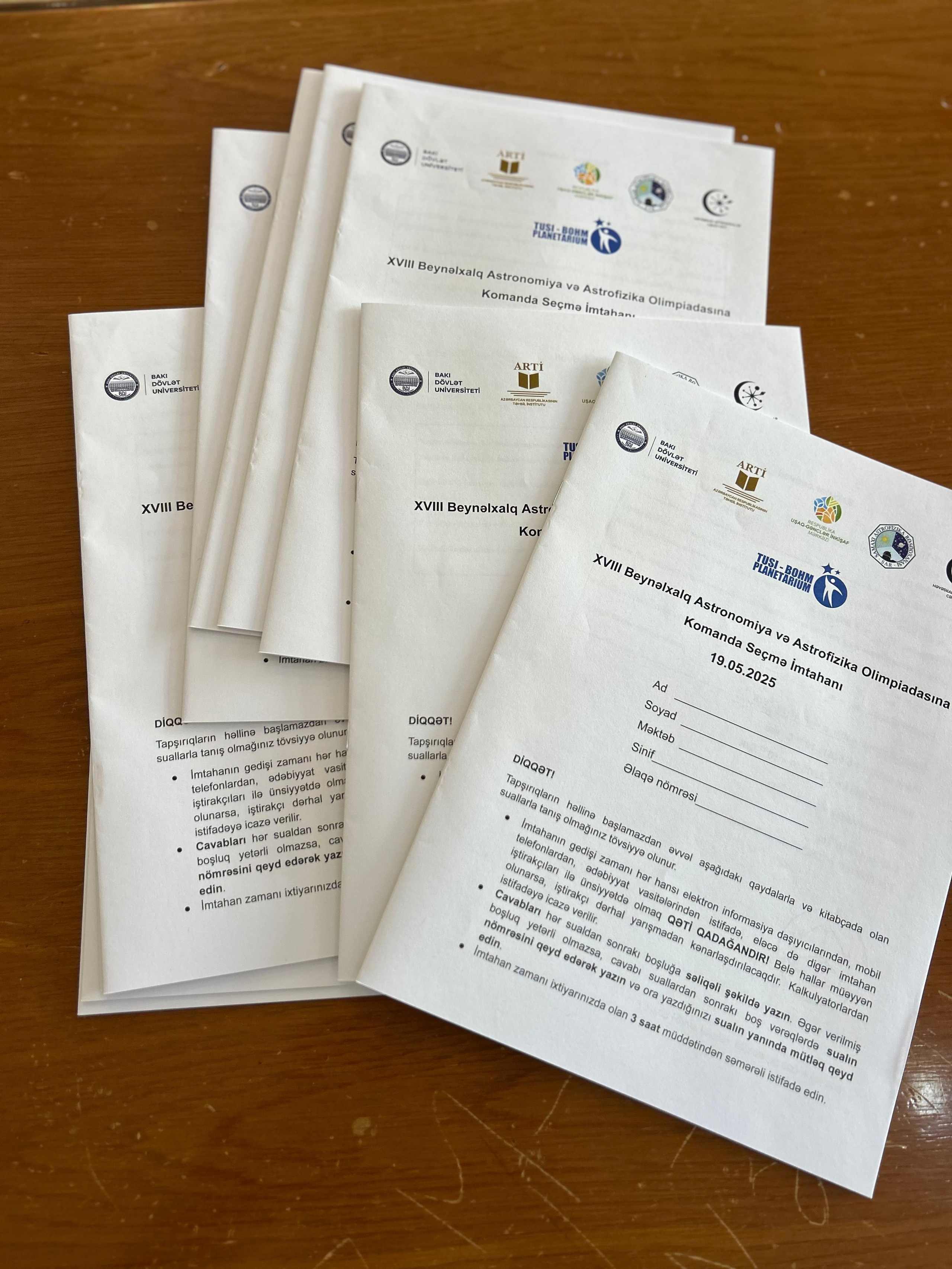 XVIII Beynəlxalq Astronomiya və Astrofizika Olimpiadasına seçmə imtahanı keçirilib. Həvəskar Astronomlar Cəmiyyəti — Astronomy.az