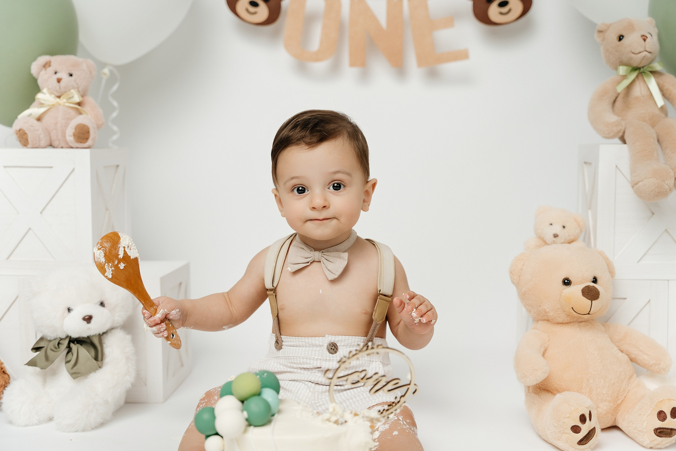 Teddy Bear One Year Cake Smash Photos. Newborn and family photographer. Hills District. Sydney