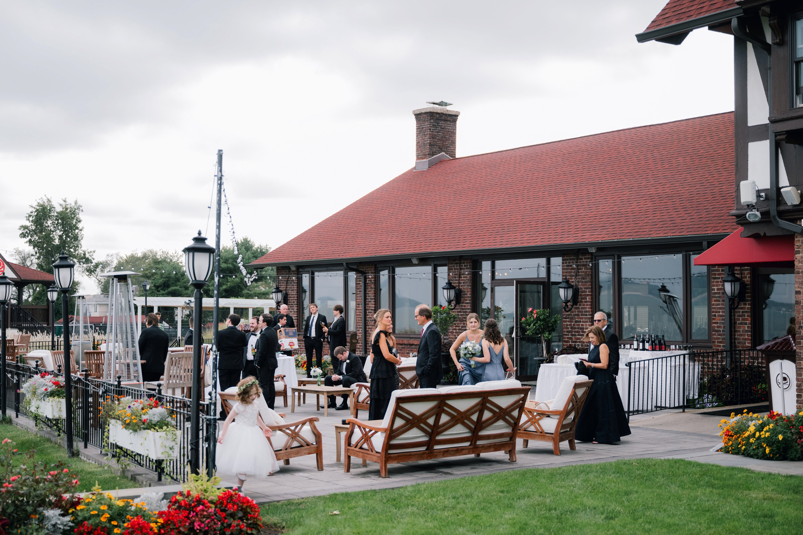 a wedding party outside