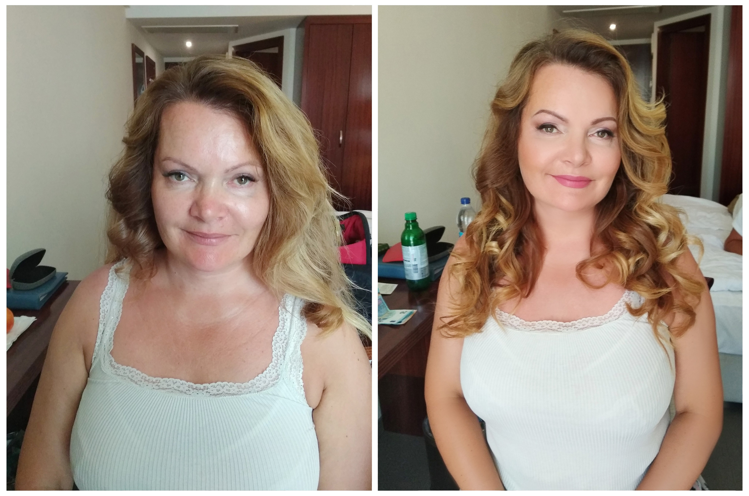 Before/after makeup in Montenegro. Makeup artist and hairdresser in Montenegro Nadia Lia