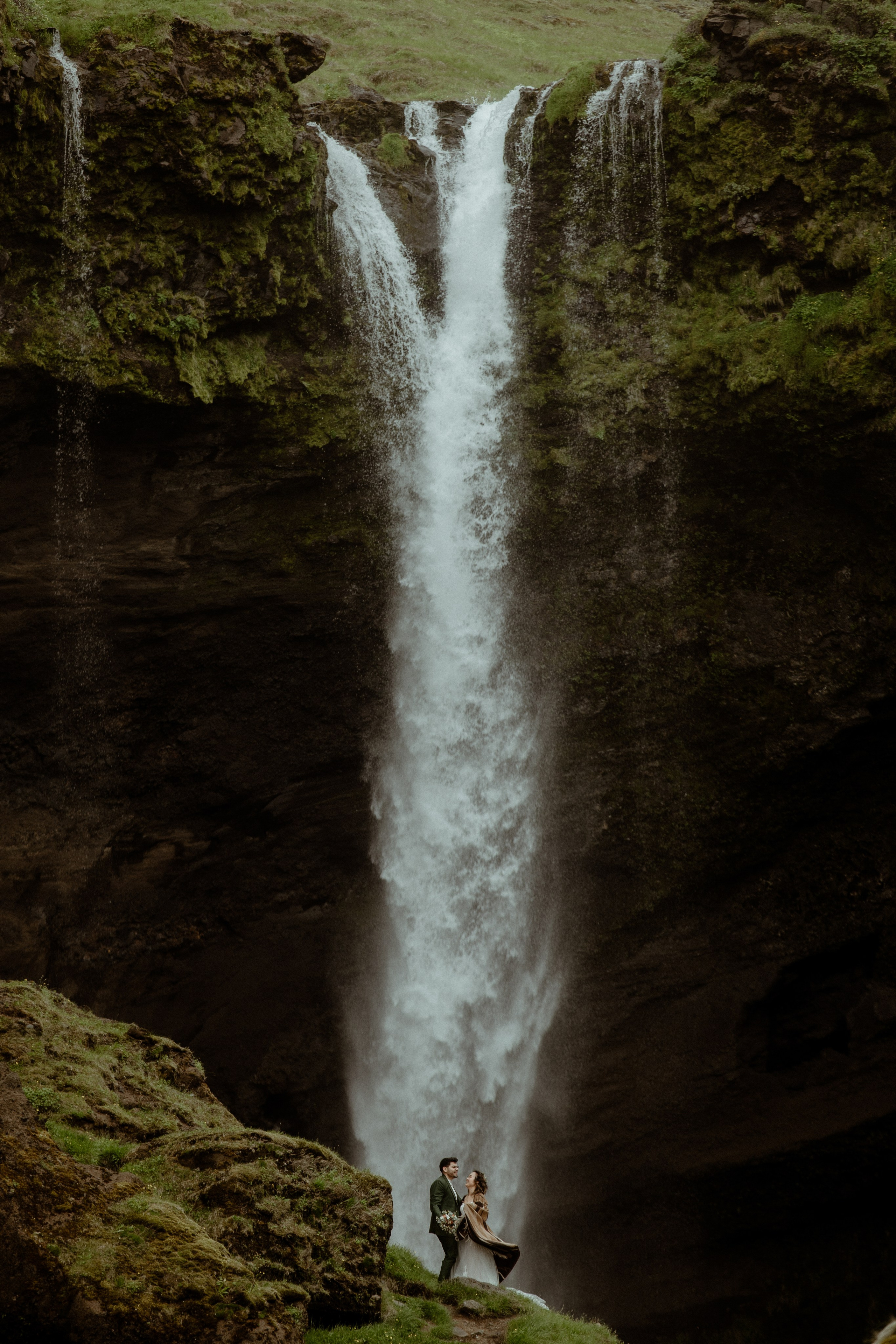 Elopement at Kvernufoss Waterfall. Iceland elopement photographer & videographer