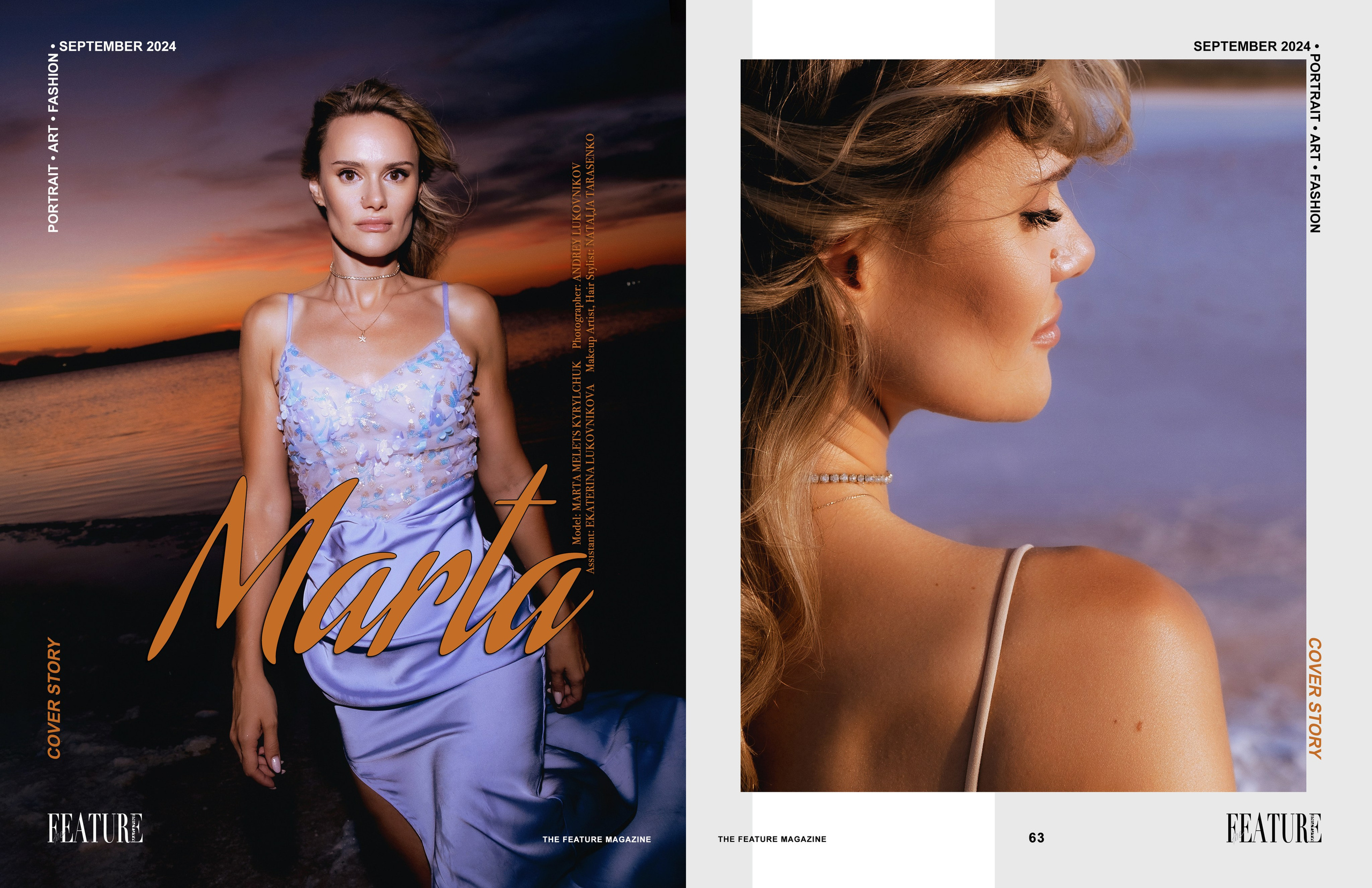 Photos from the pink lake were published in the fashion magazine The Feature Magazine