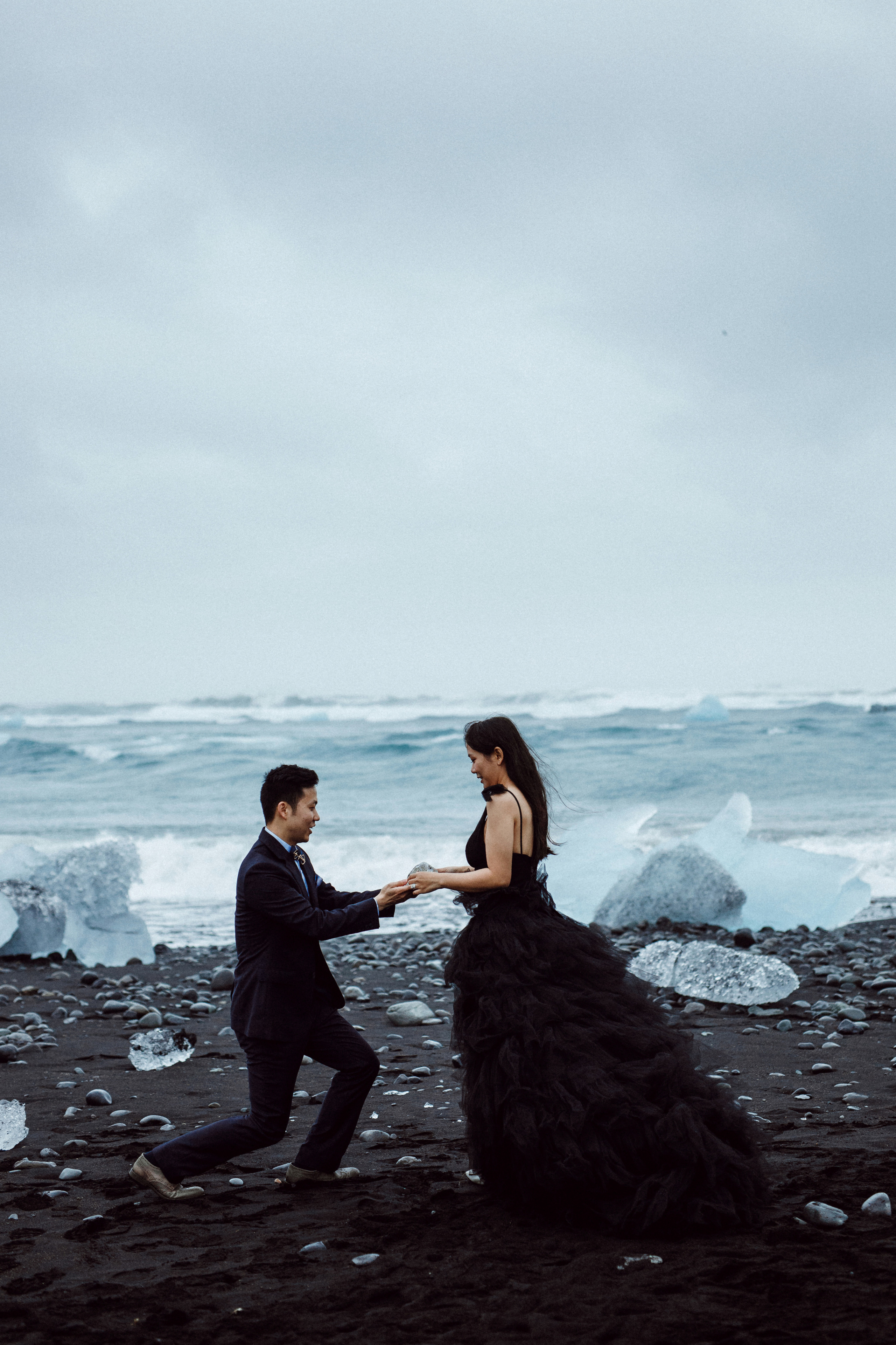 Pre-wedding photoshoot in Iceland. Iceland elopement photographer & videographer