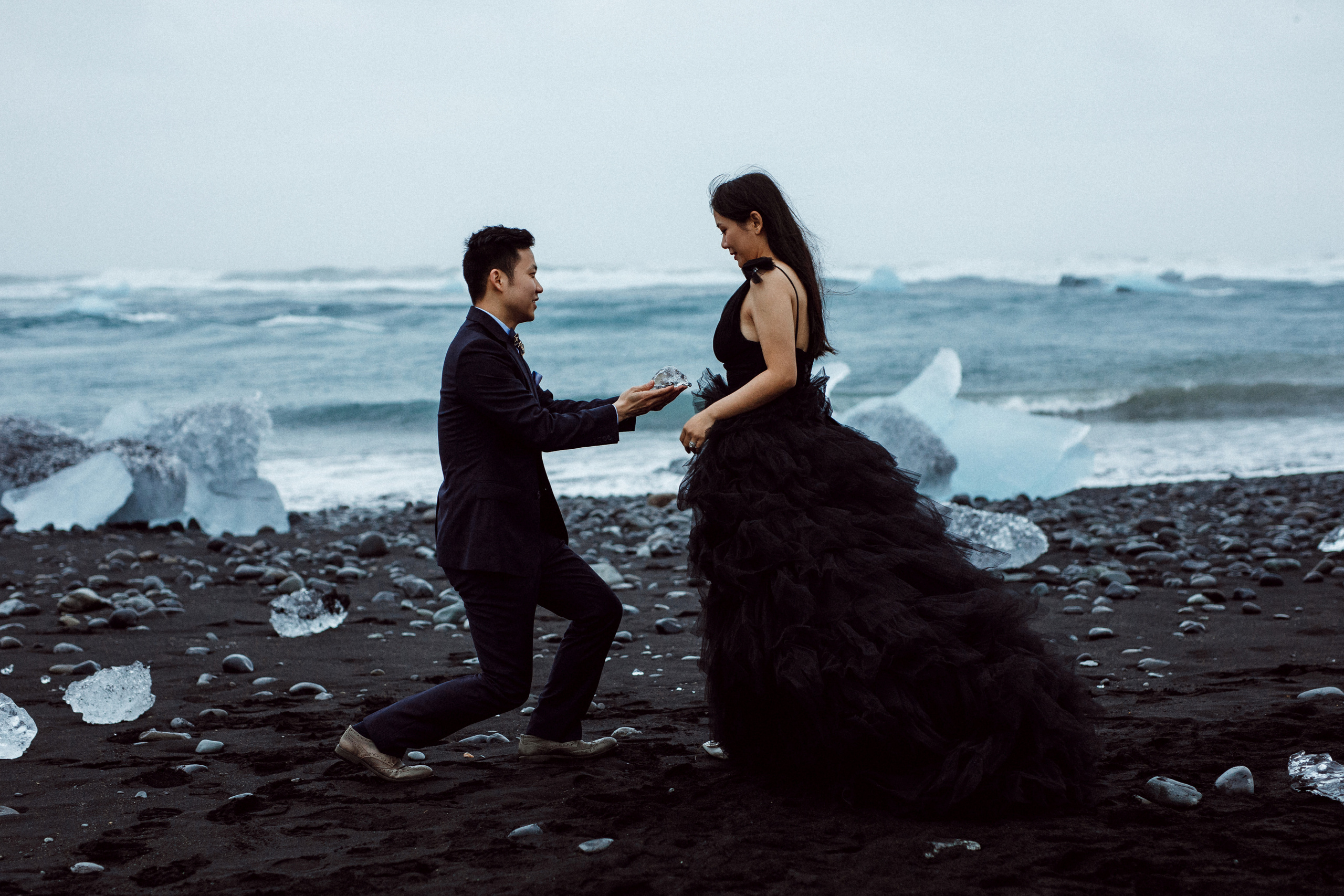 Pre-wedding photoshoot in Iceland. Iceland elopement photographer & videographer