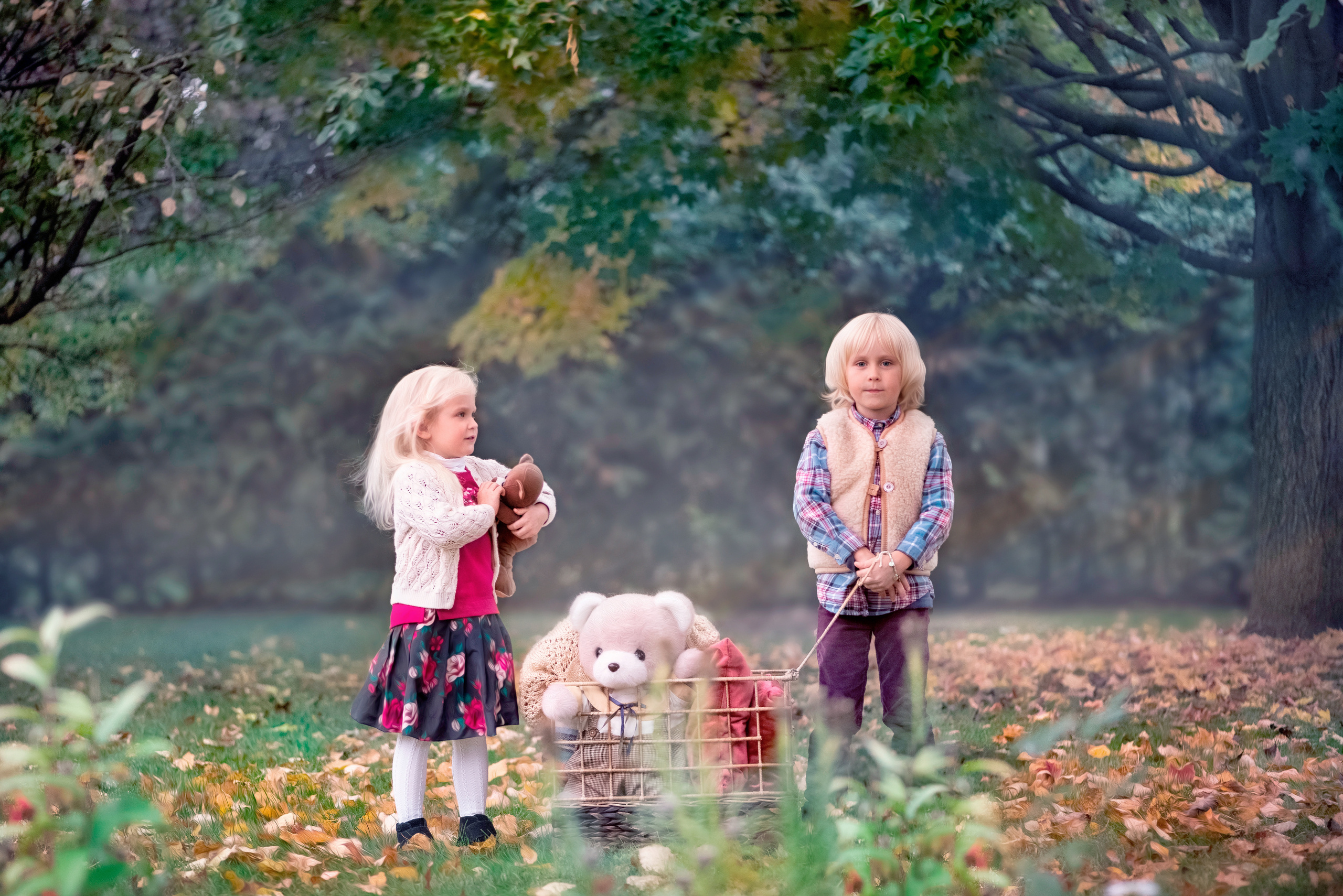 Playful walk of a grandmather and her cute grandchildren around their. Family, children, portrait and fine art Toronto photographer. I delive