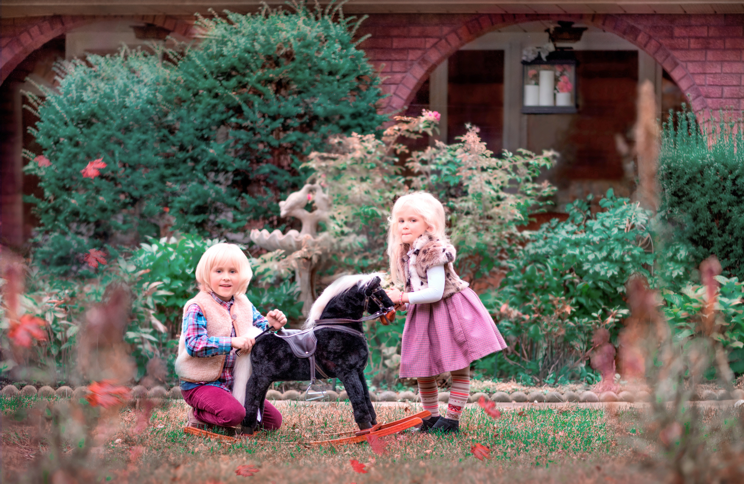 Playful walk of a grandmather and her cute grandchildren around their. Family, children, portrait and fine art Toronto photographer. I delive