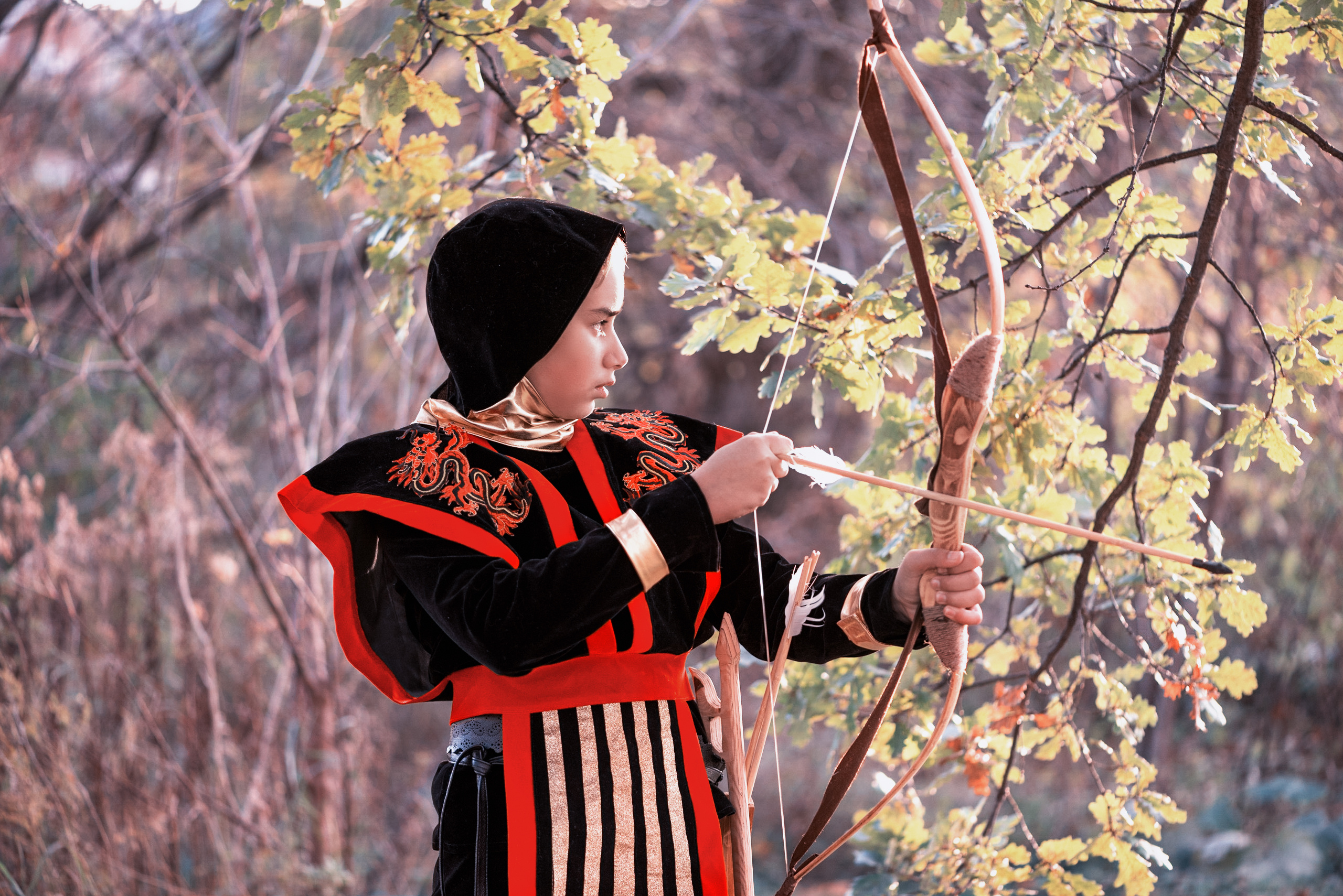 Themed costume photoshoot. Fighting with invisible. Family, children, portrait and fine art Toronto photographer. I delive