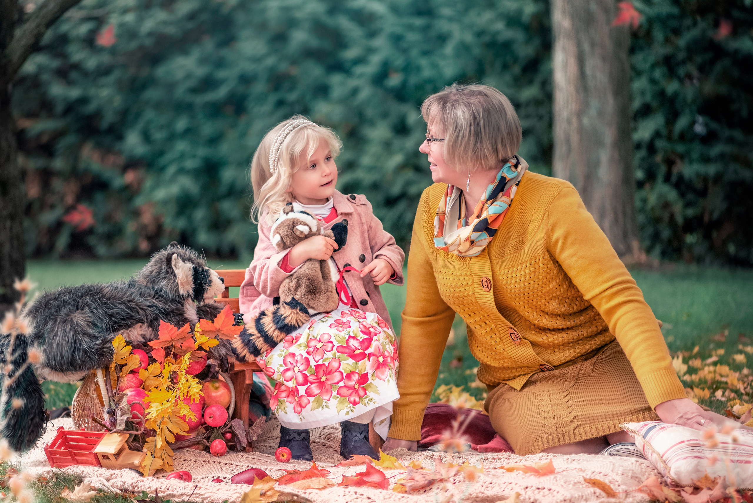 Playful walk of a grandmather and her cute grandchildren around their. Family, children, portrait and fine art Toronto photographer. I delive