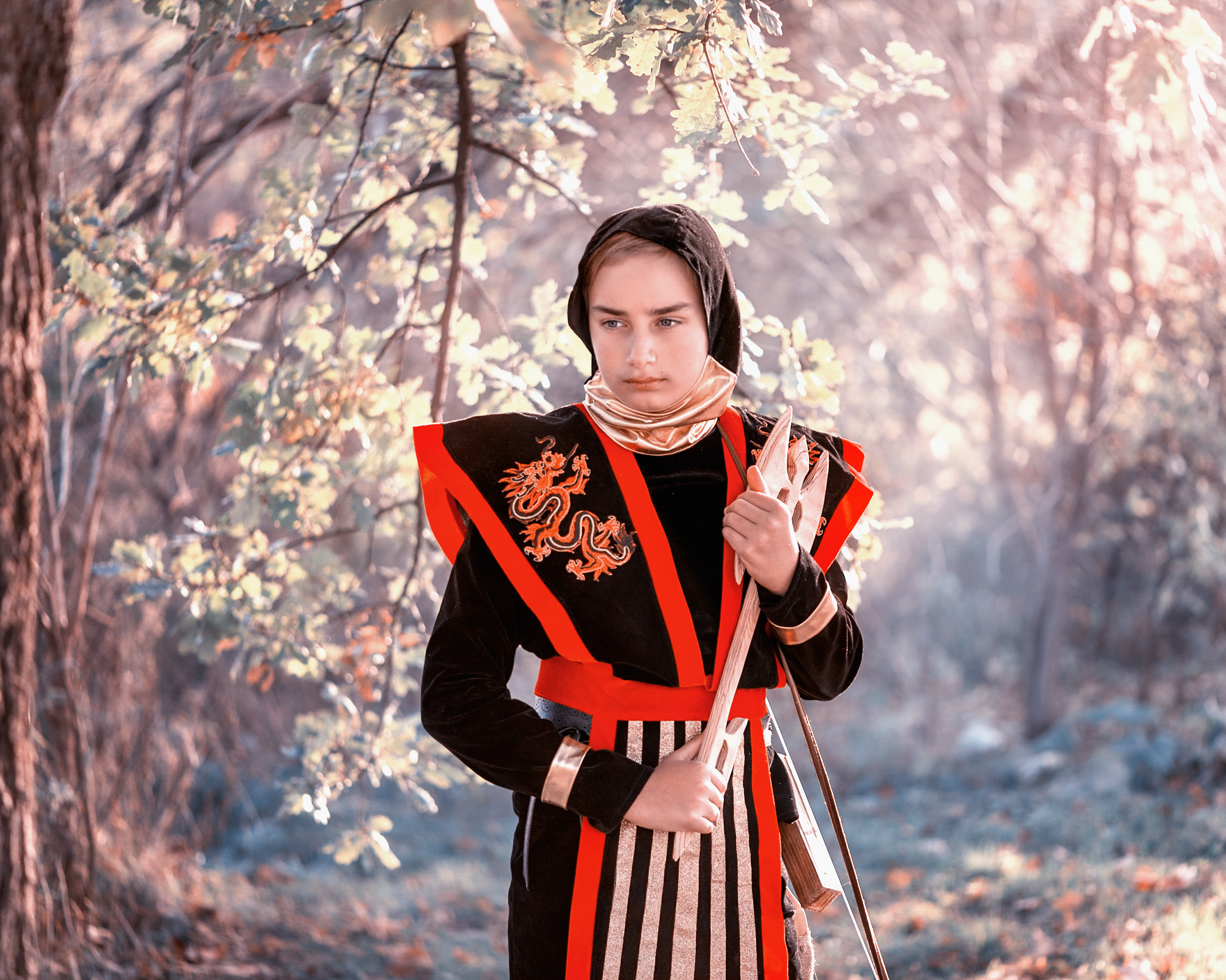 Themed costume photoshoot. Fighting with invisible. Family, children, portrait and fine art Toronto photographer. I delive