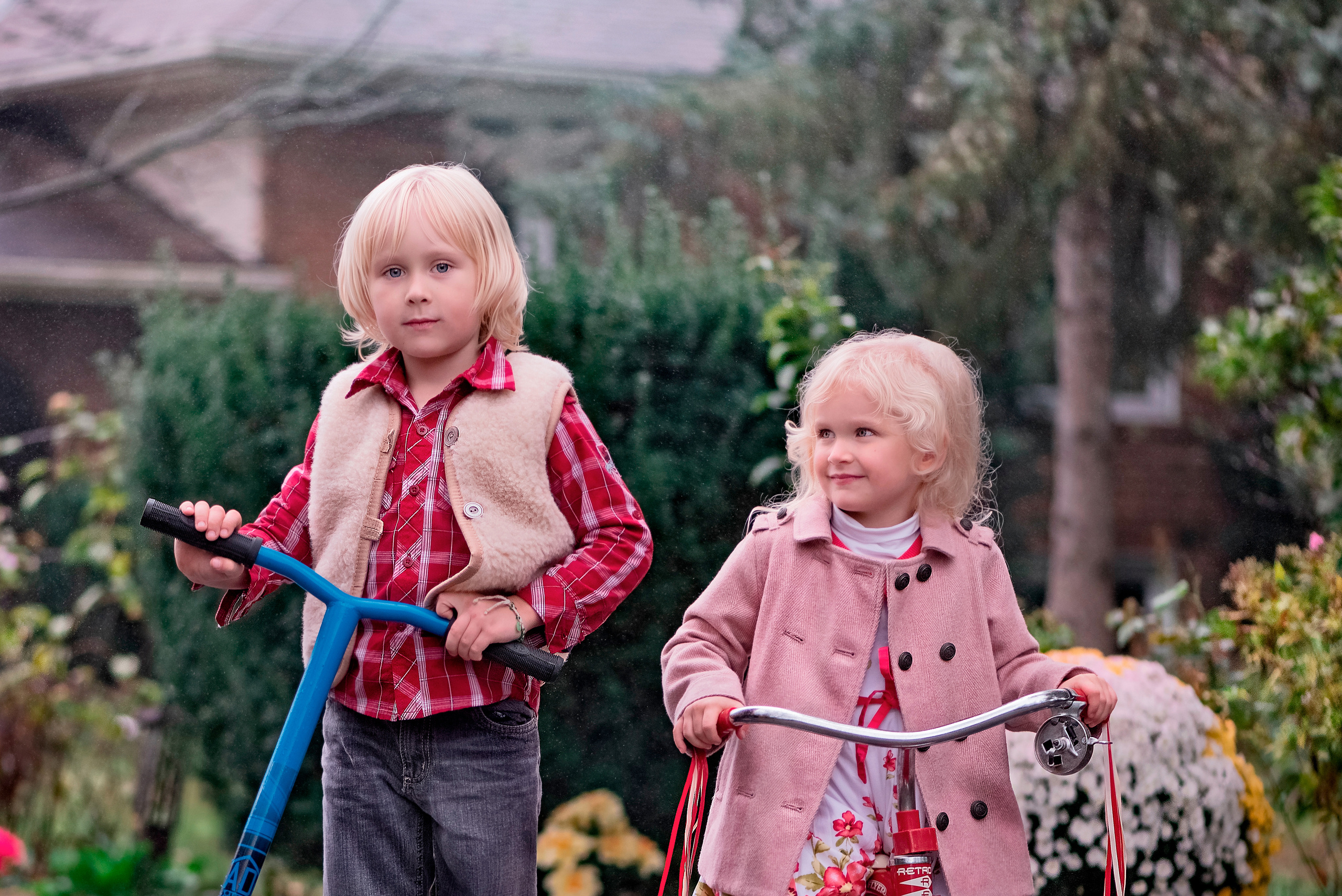 Playful walk of a grandmather and her cute grandchildren around their. Family, children, portrait and fine art Toronto photographer. I delive