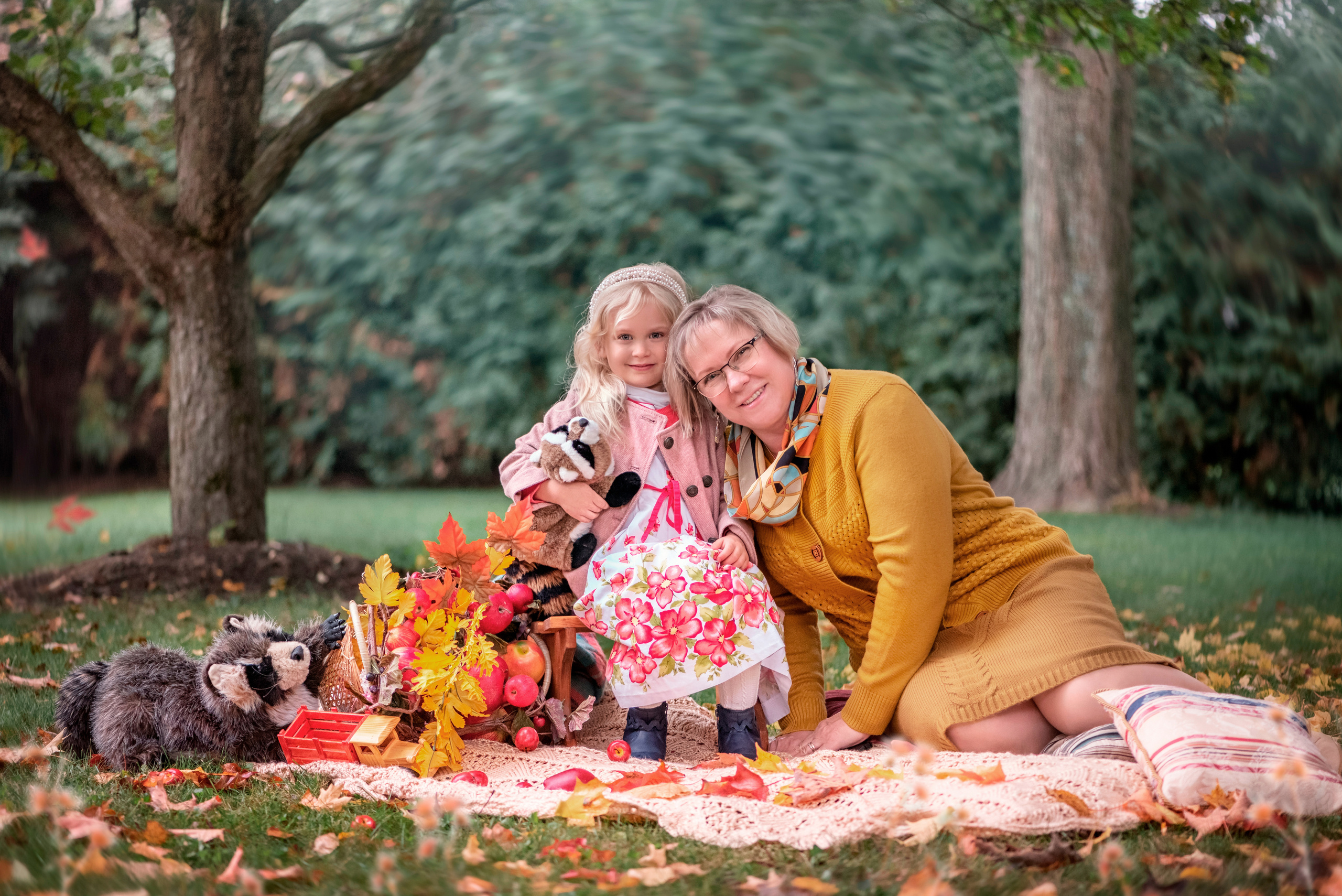 Playful walk of a grandmather and her cute grandchildren around their. Family, children, portrait and fine art Toronto photographer. I delive