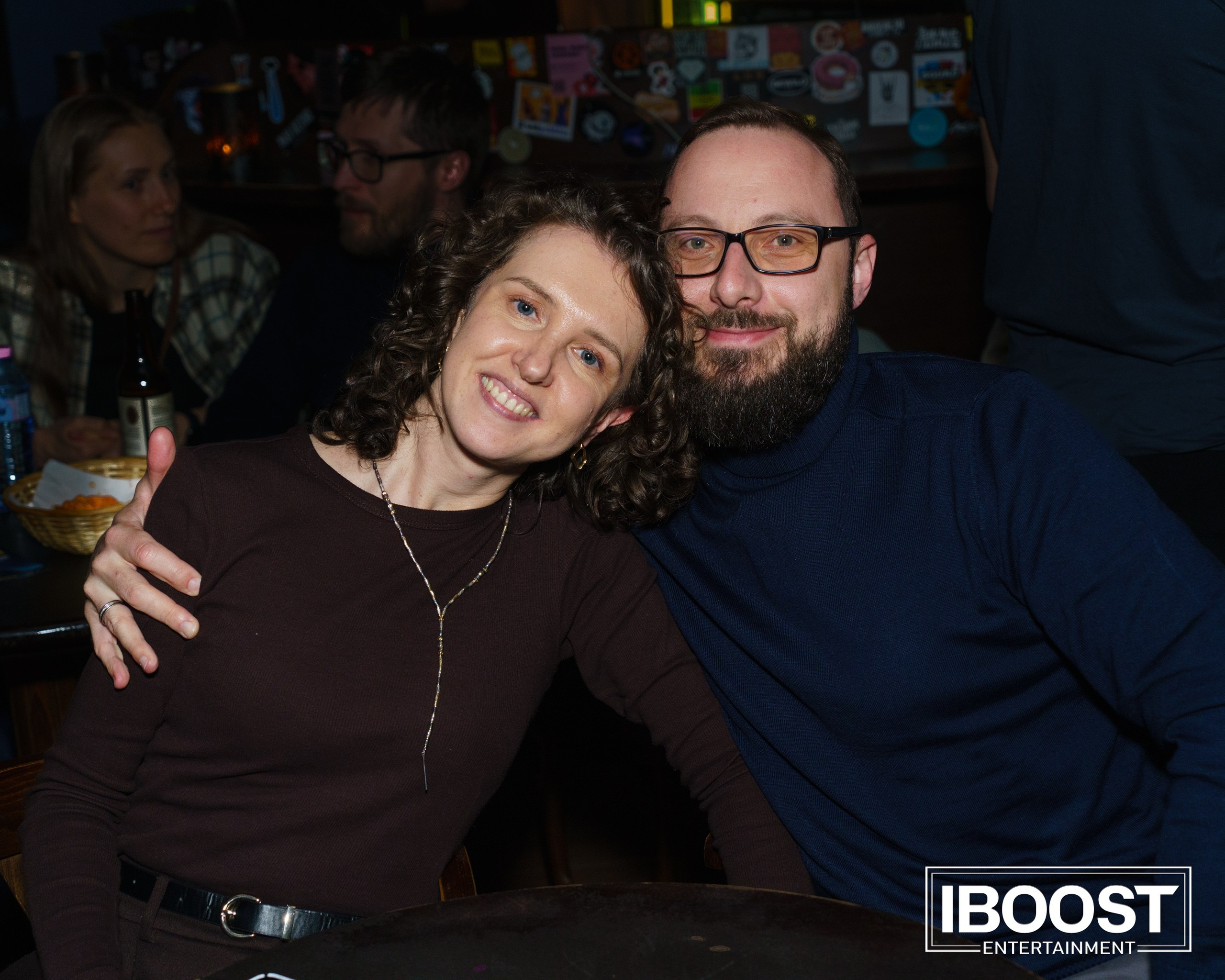 Couple smiling and posing together at the Animal JazZ concert in Sofia.