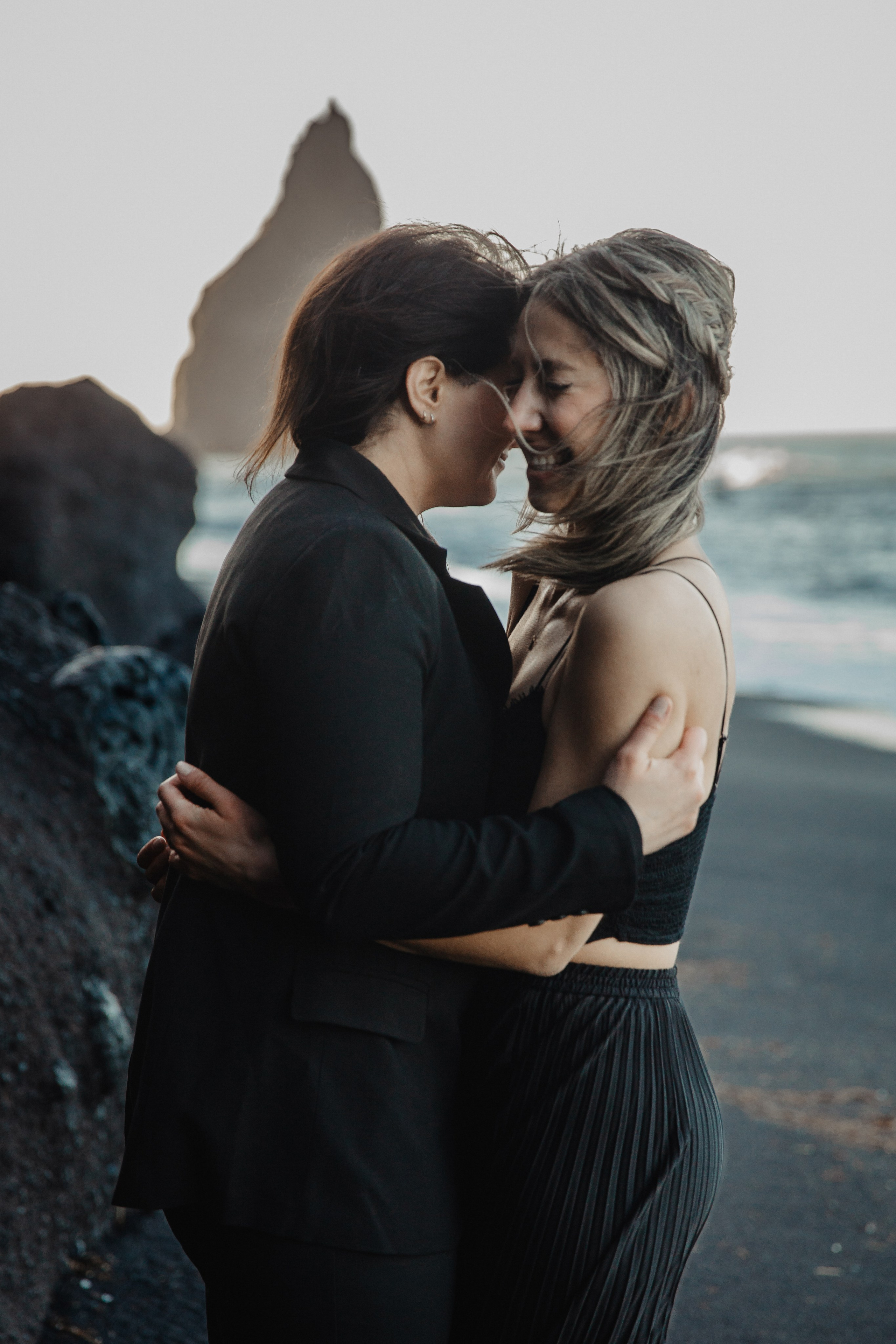 Same Sex Wedding at Iceland Black Sand Beach. Iceland elopement photographer & videographer