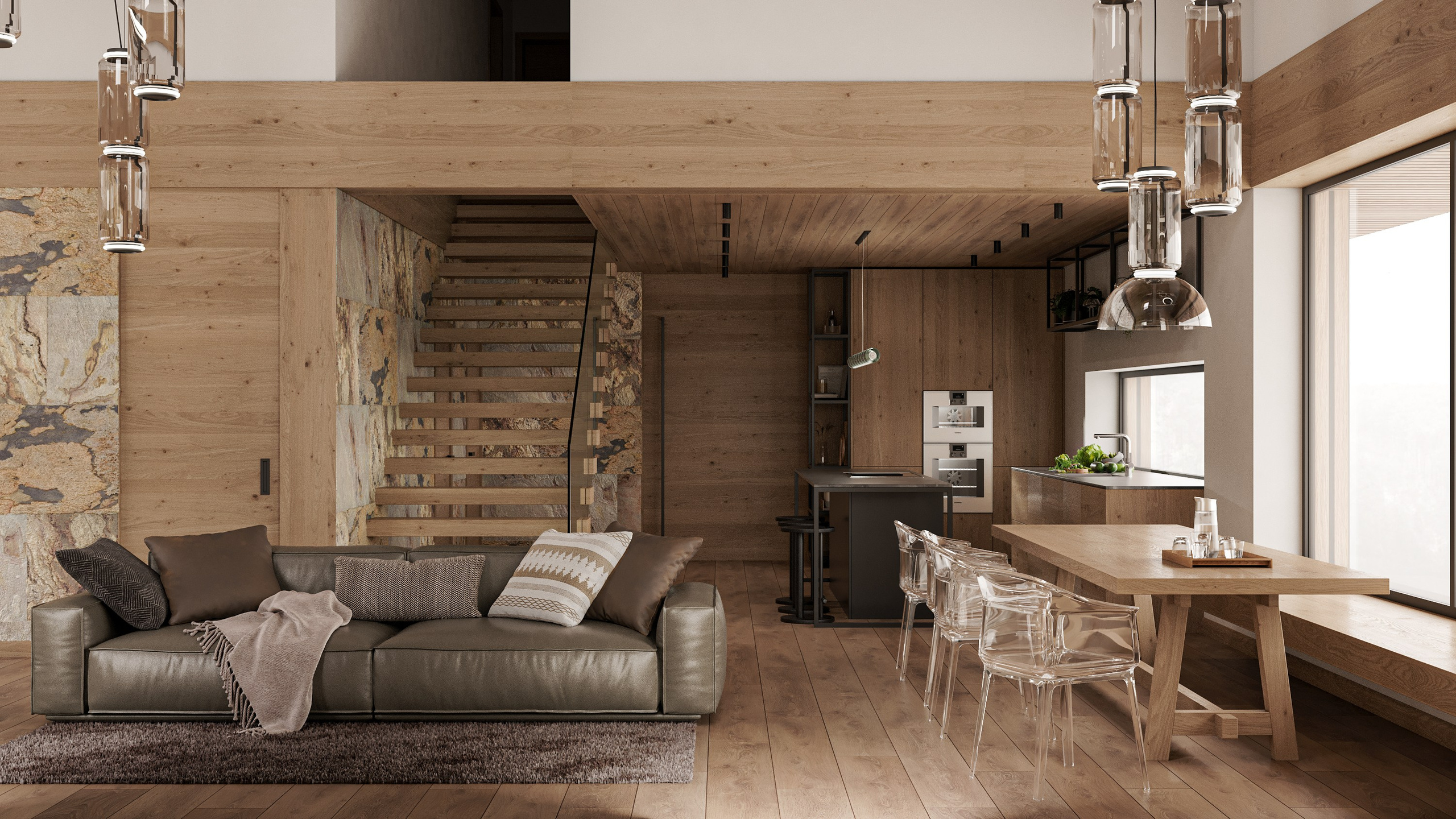 SPOLEČNÝ PROSTOR HORSKÉ CHATY. Filipenka architects