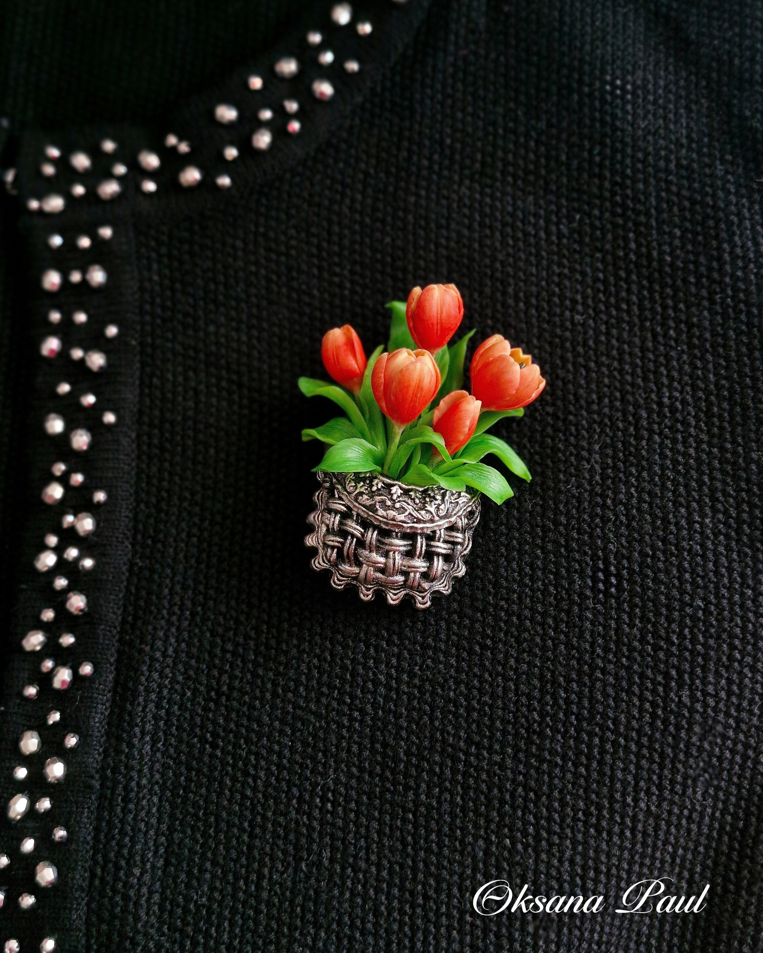 Броши с цветами / Blumen-Broschen ➜. Oksana Paul-Gardinen-Design Oksana Paul ✧ Art of Gardinen & Textile Design ✧ Polymer Clay Art & Handmade Creatures
