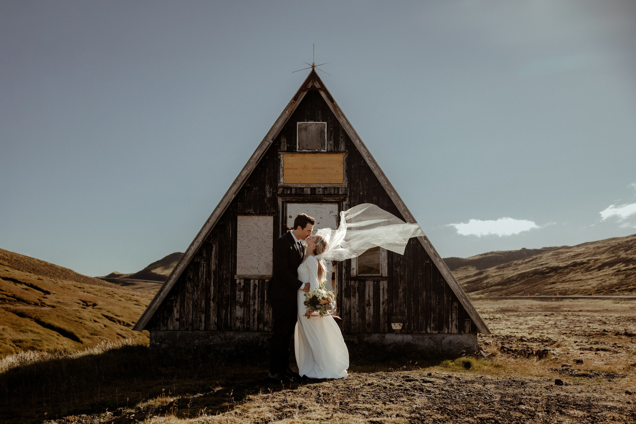 Iceland elopement at Budir Black Church | Snæfellsnes wedding by Iceland elopement photographer & videographer. Iceland elopement photographer & videographer