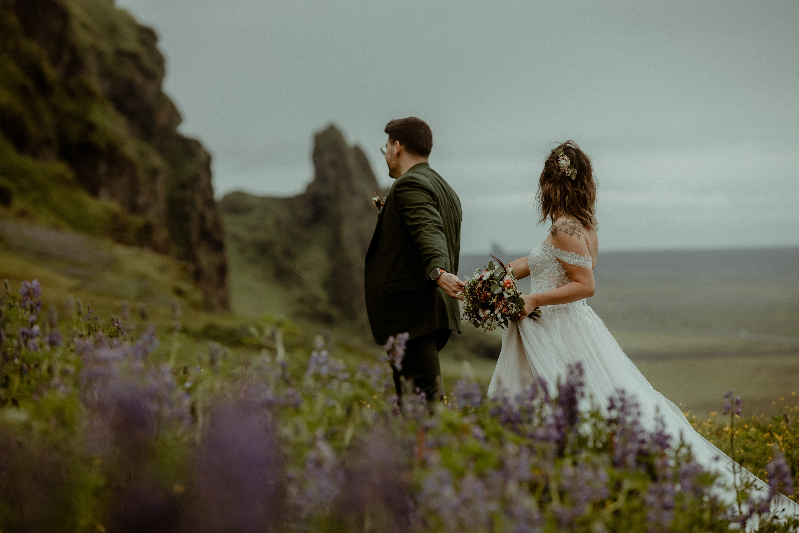 Elopement at Kvernufoss Waterfall. Iceland elopement photographer & videographer