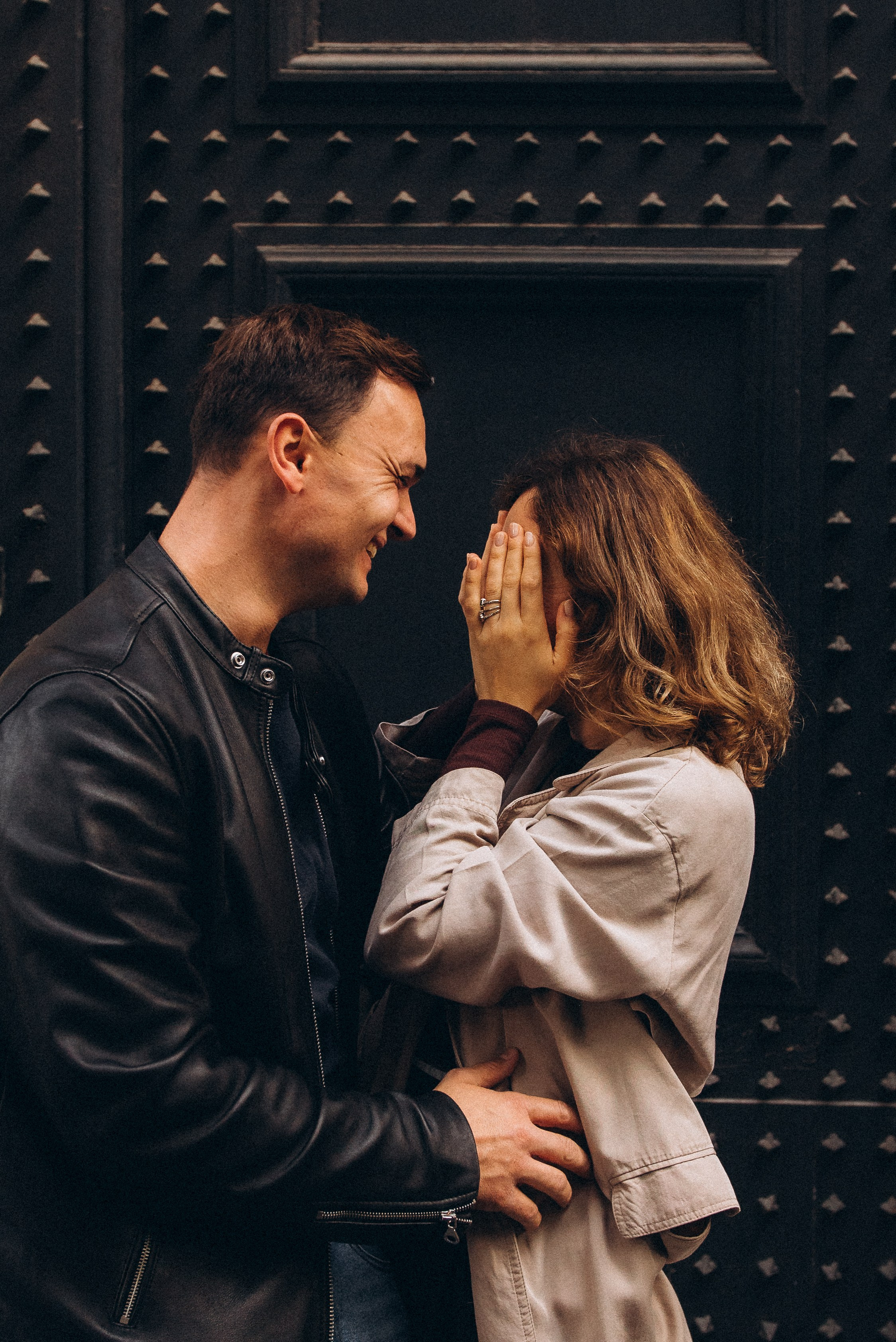 Professional love story photography capturing natural moments of a couple in Milan.