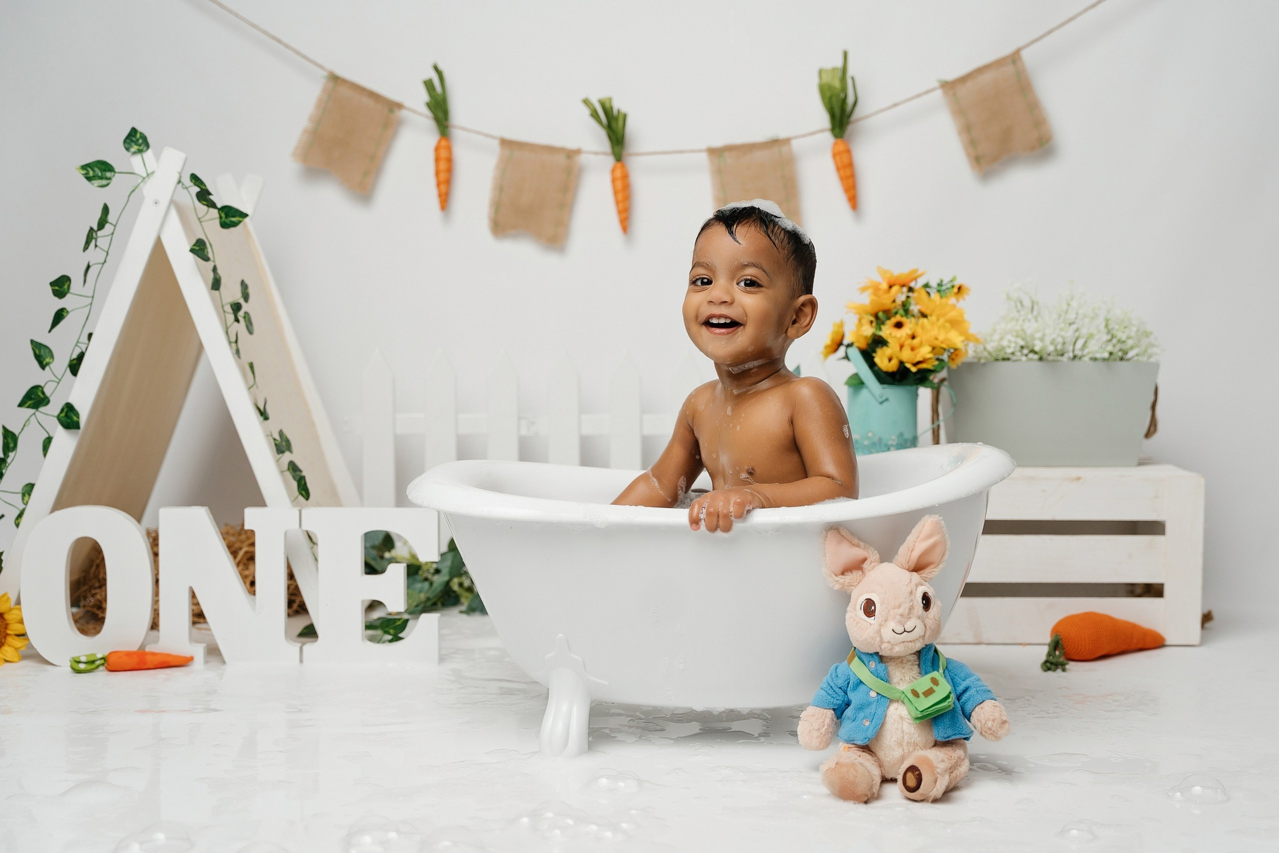 Peter rabbit cake smash session. Newborn and family photographer. Hills District. Sydney