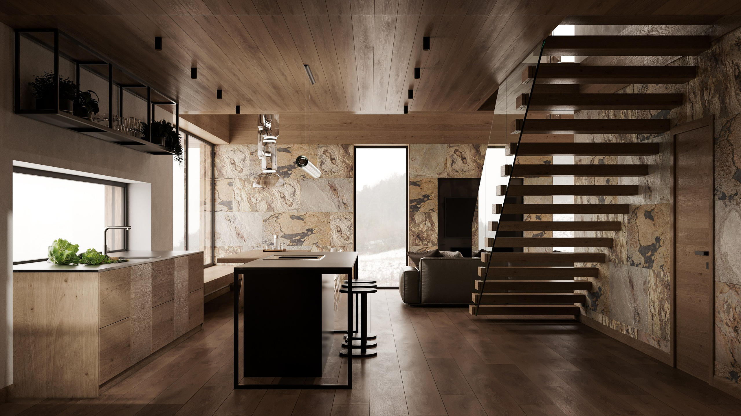 SPOLEČNÝ PROSTOR HORSKÉ CHATY. Filipenka architects