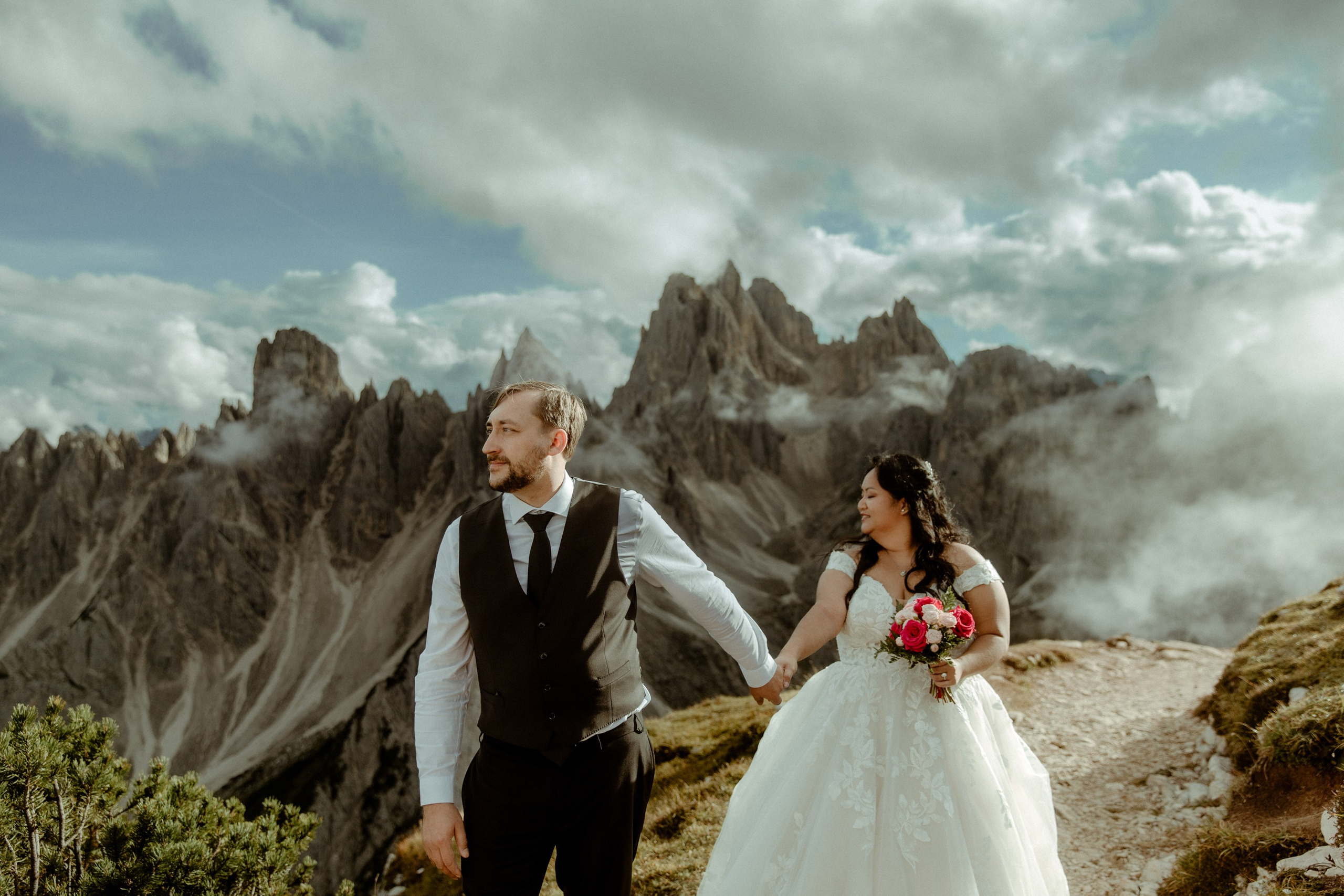 Secret Dolomites elopement at Lago di Braies & Cadini di Misurina | Best place to elope in Italy. Iceland elopement photographer & videographer