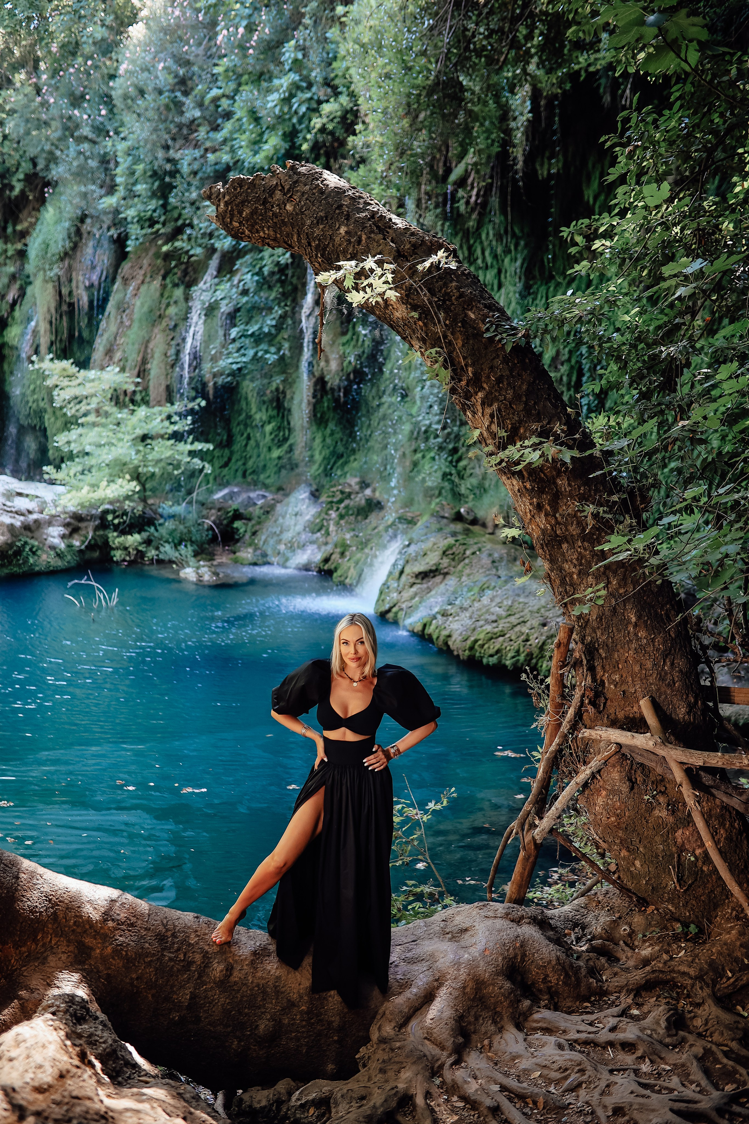 Photoshooting at Kurshunlu waterfall. Photographer in Turkey, Antalya, Kemer, Belek, Side, Kas, Fethiye