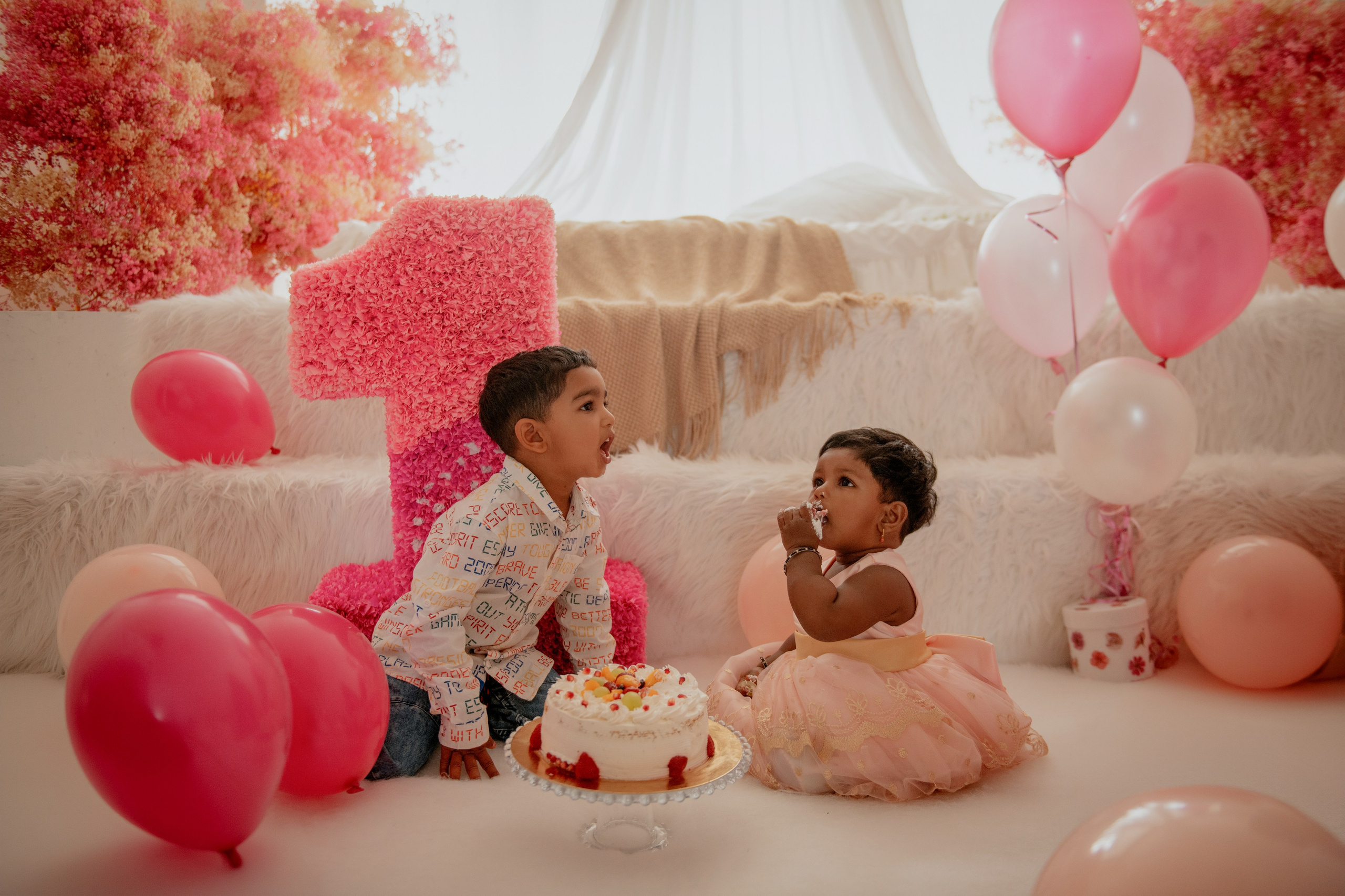 Birthday photoshoot in the studio in the centre of Prague. Professional photographer in Prague Anastasia Haritonova