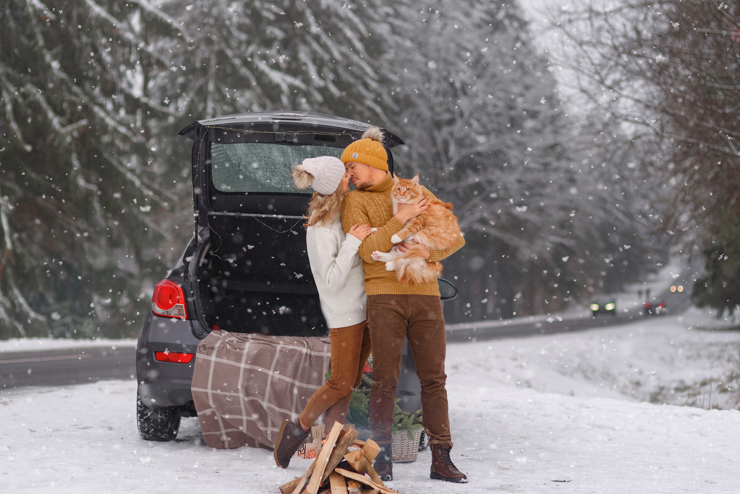Зимняя семейная съёмка. Семейный фотограф и фотограф новорожденных в Вильнюсе Ирина Беленкевич