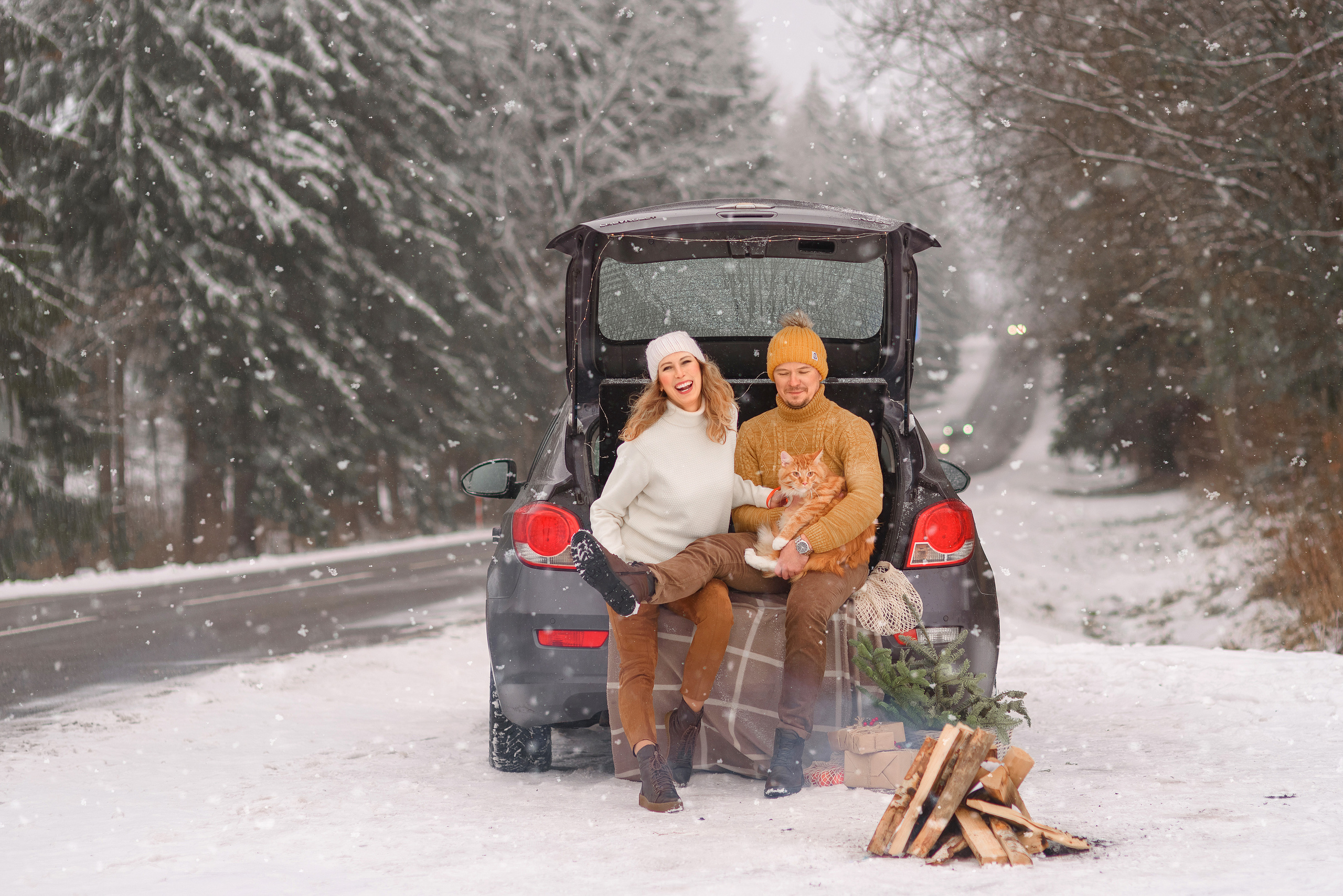 Зимняя семейная съёмка. Семейный фотограф и фотограф новорожденных в Вильнюсе Ирина Беленкевич