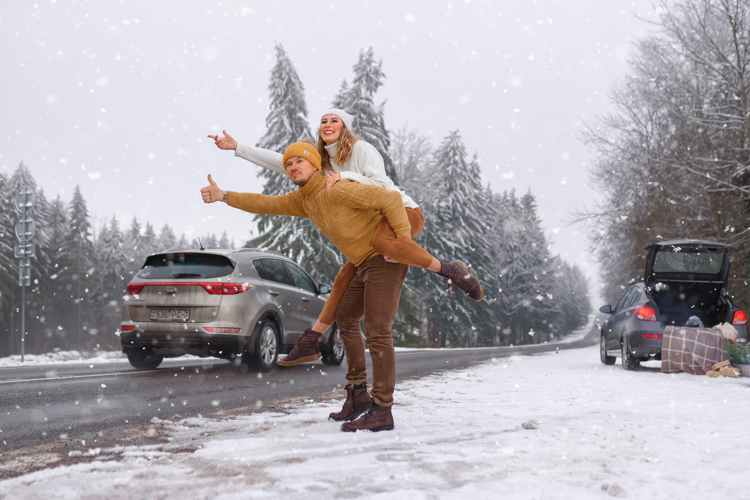 Зимняя семейная съёмка. Семейный фотограф и фотограф новорожденных в Вильнюсе Ирина Беленкевич