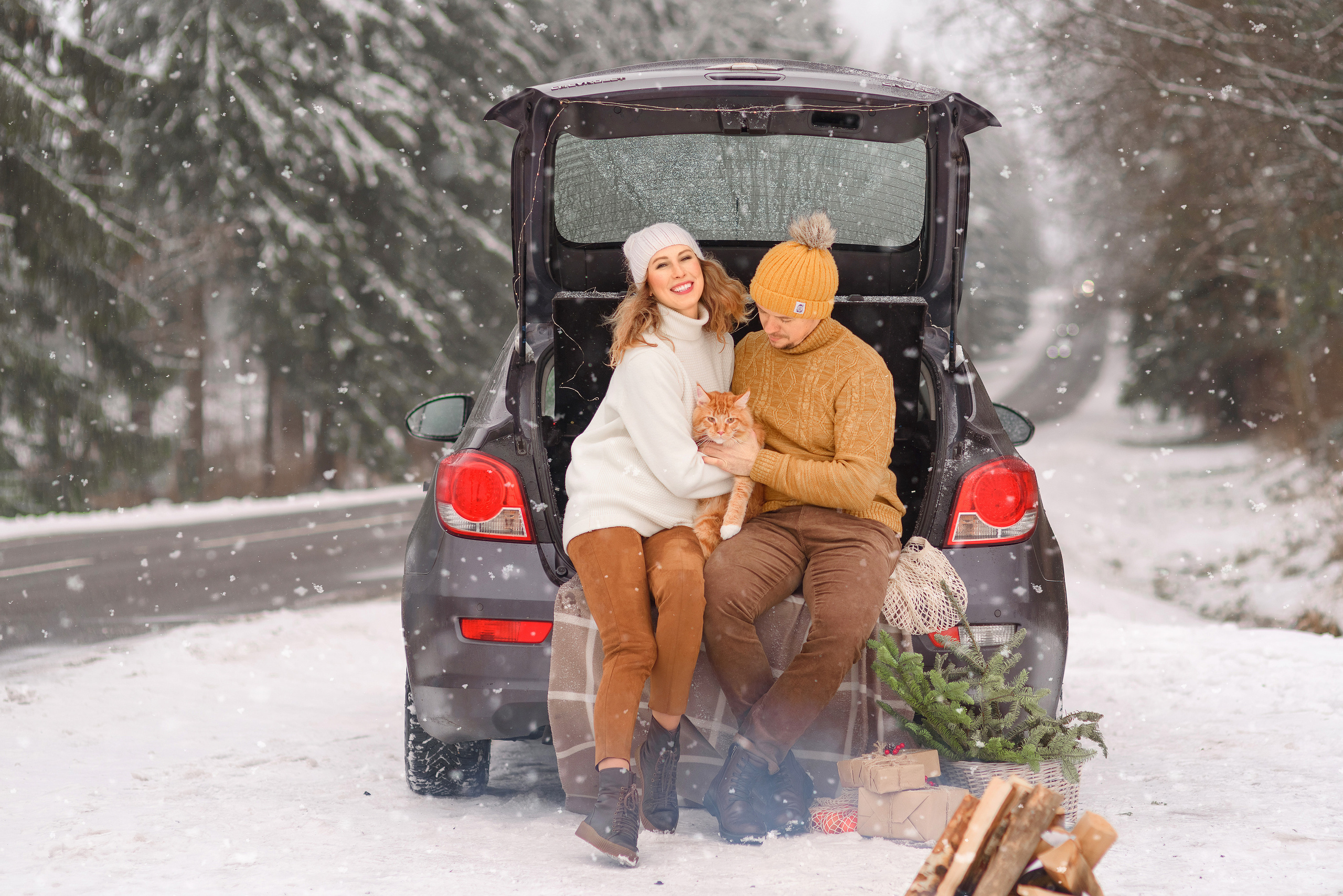 Зимняя семейная съёмка. Семейный фотограф и фотограф новорожденных в Вильнюсе Ирина Беленкевич