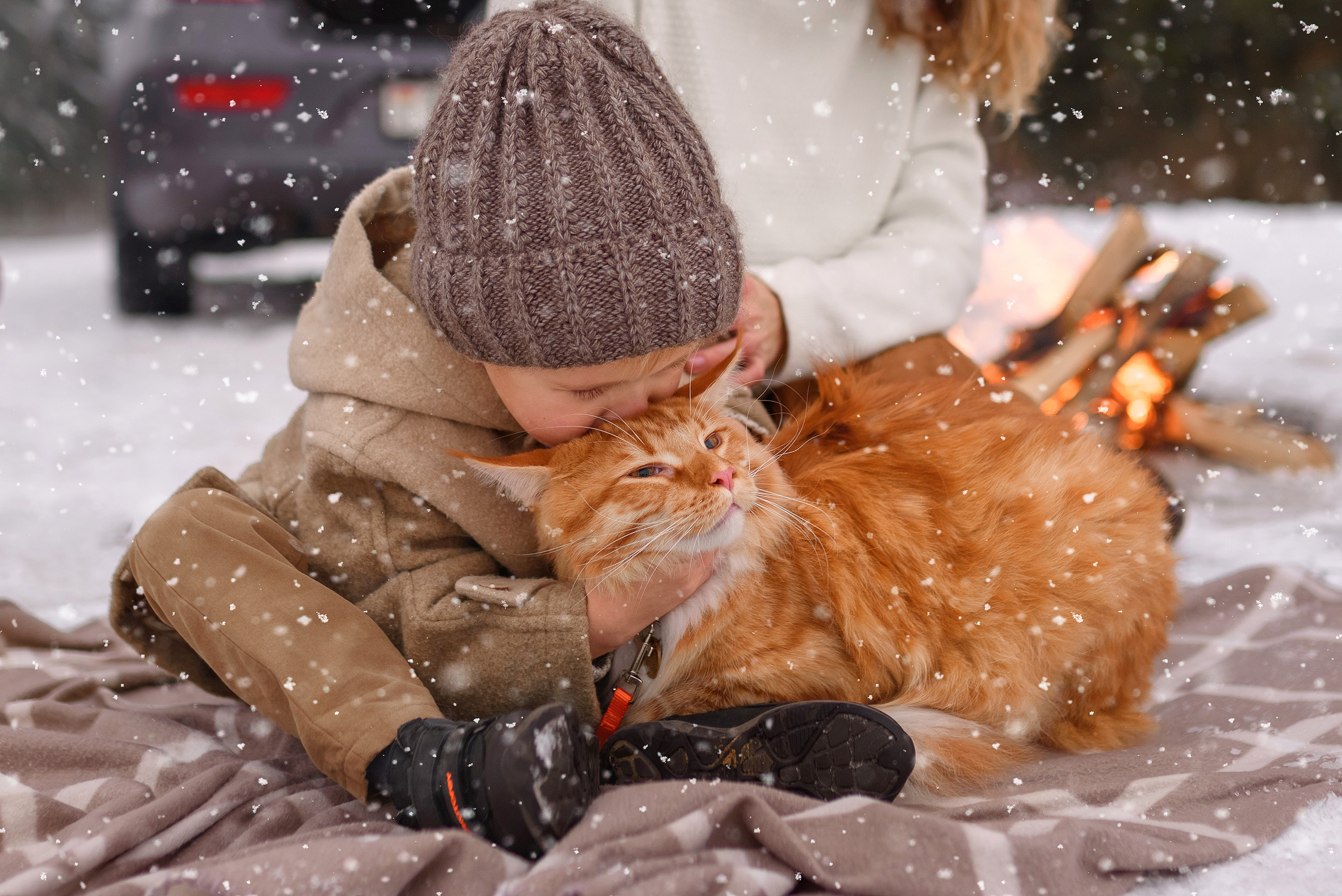 Зимняя семейная съёмка. Семейный фотограф и фотограф новорожденных в Вильнюсе Ирина Беленкевич