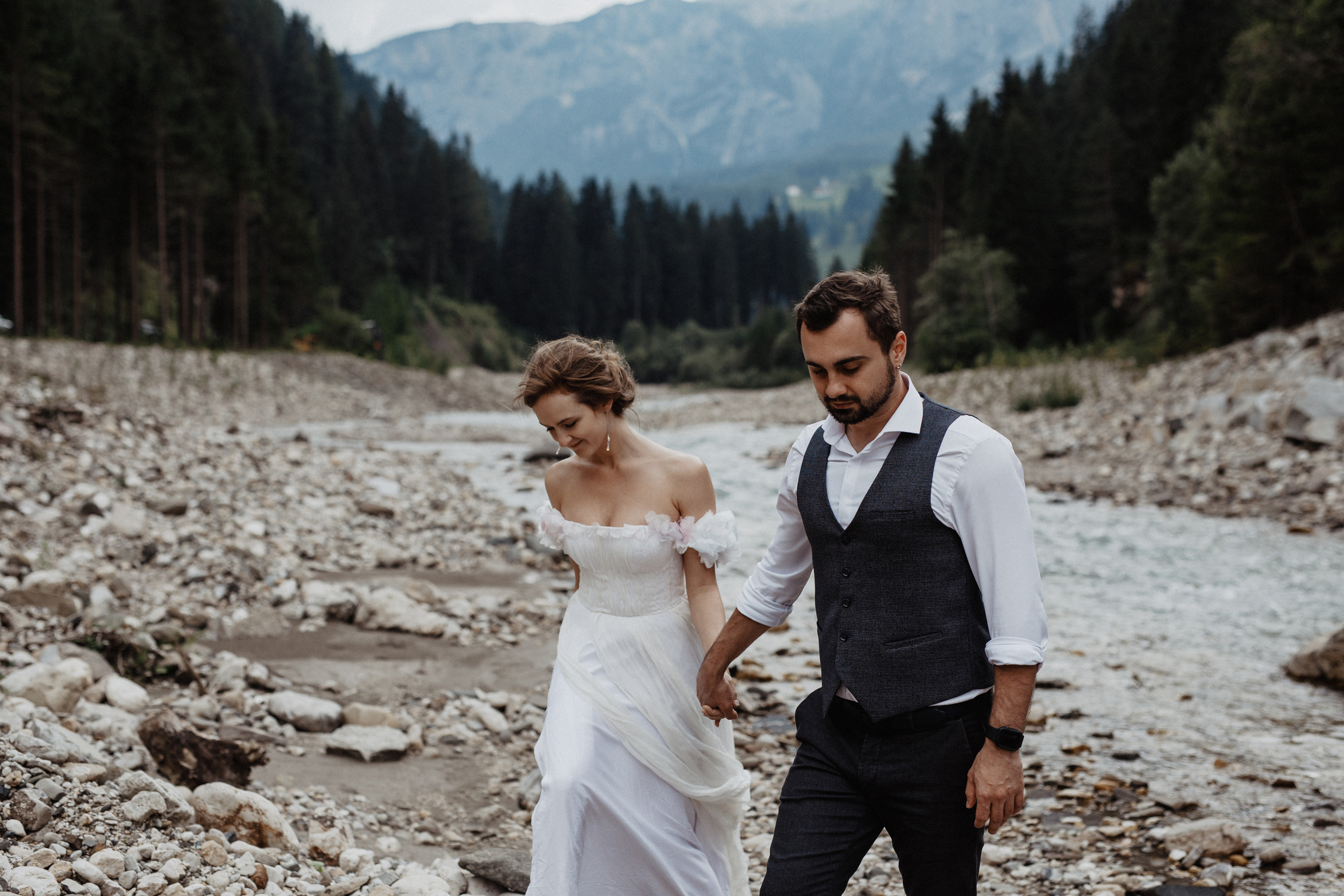 Elopement in Dolomites Lago di Brayes Italy. Iceland elopement photographer & videographer
