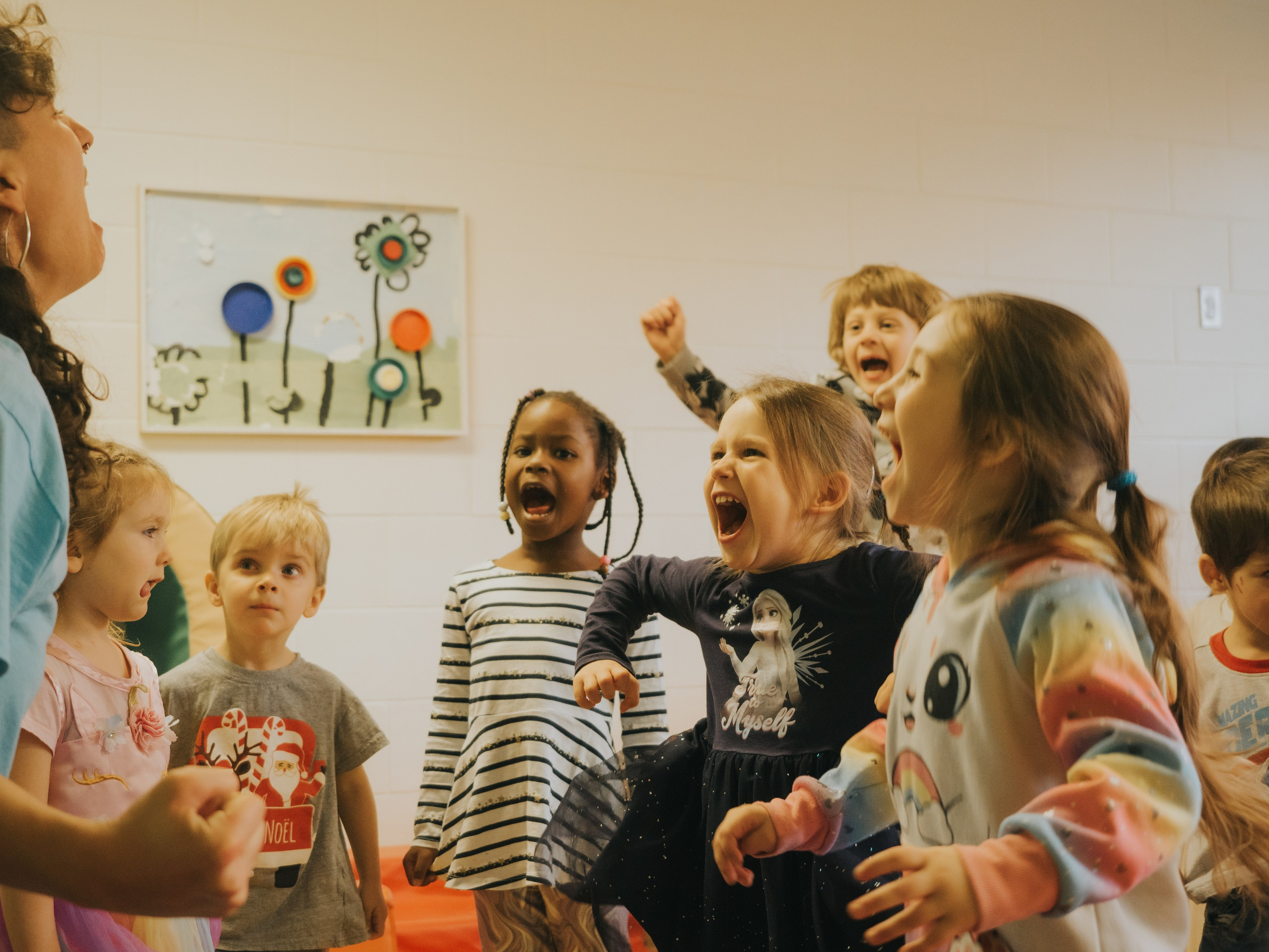 Children screaming.