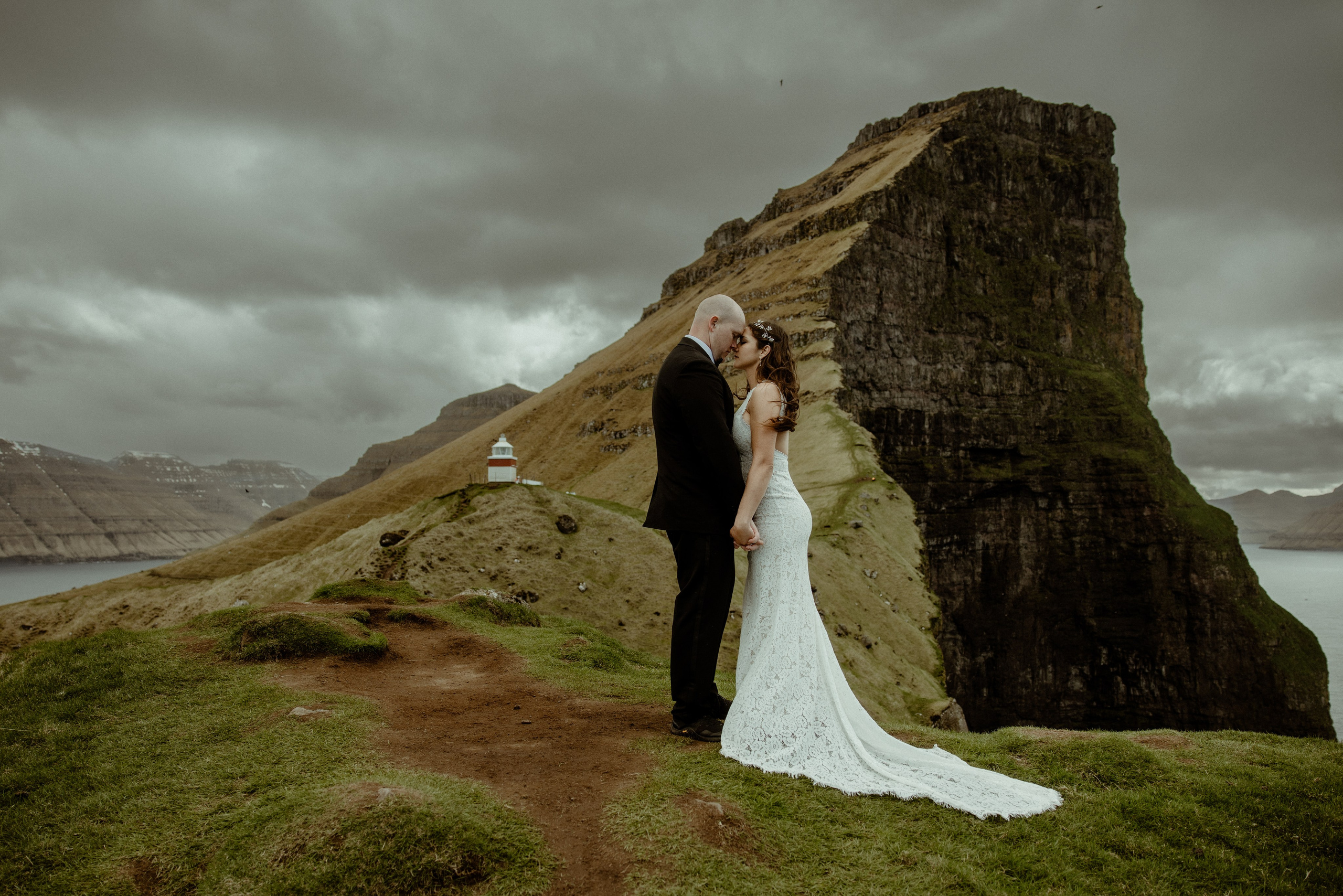 Elope at Faroe islands to celebrate 10 years anniversary. Iceland elopement photographer & videographer