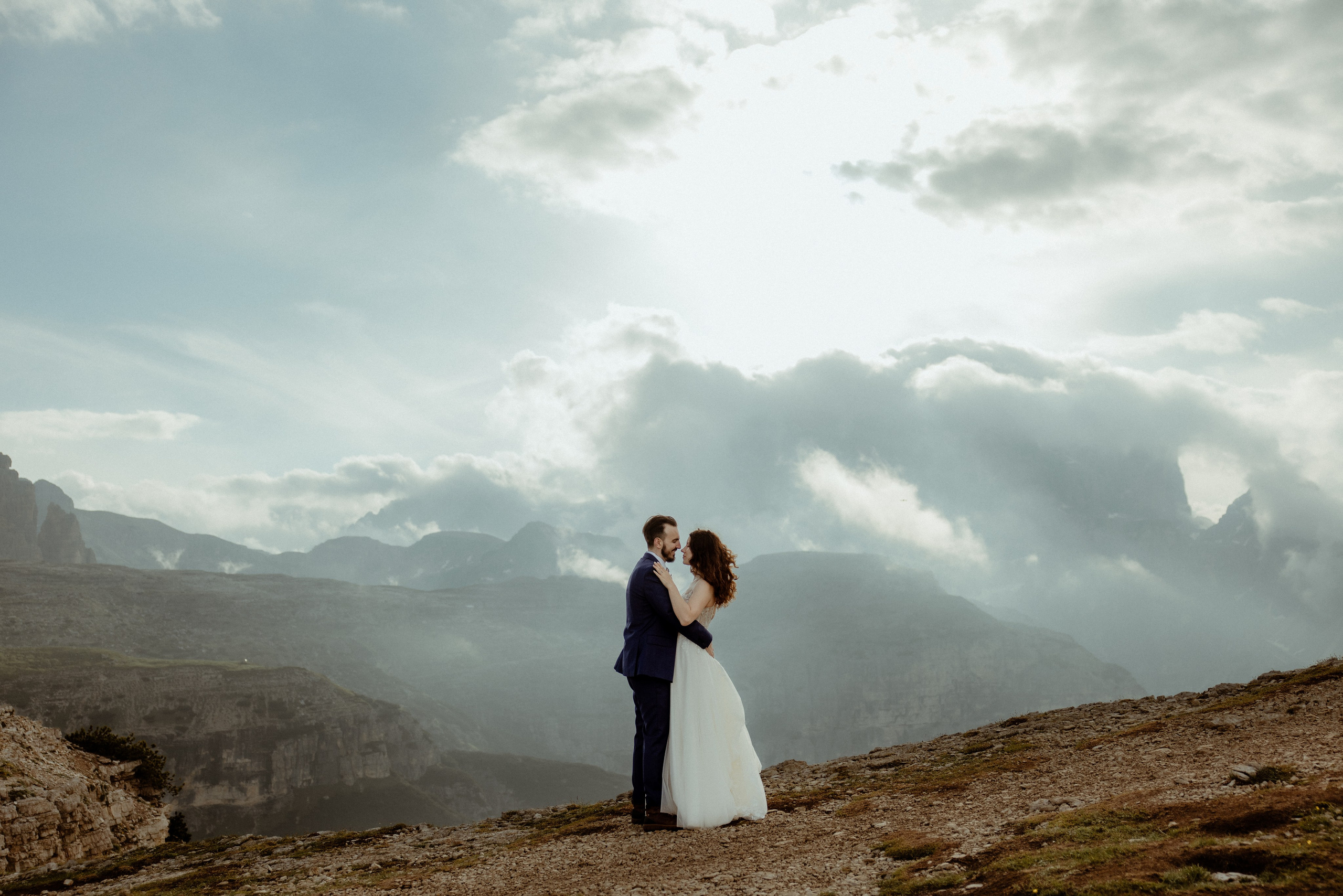 Italy elopement at Cadini di Misurina in Dolomites. Iceland elopement photographer & videographer