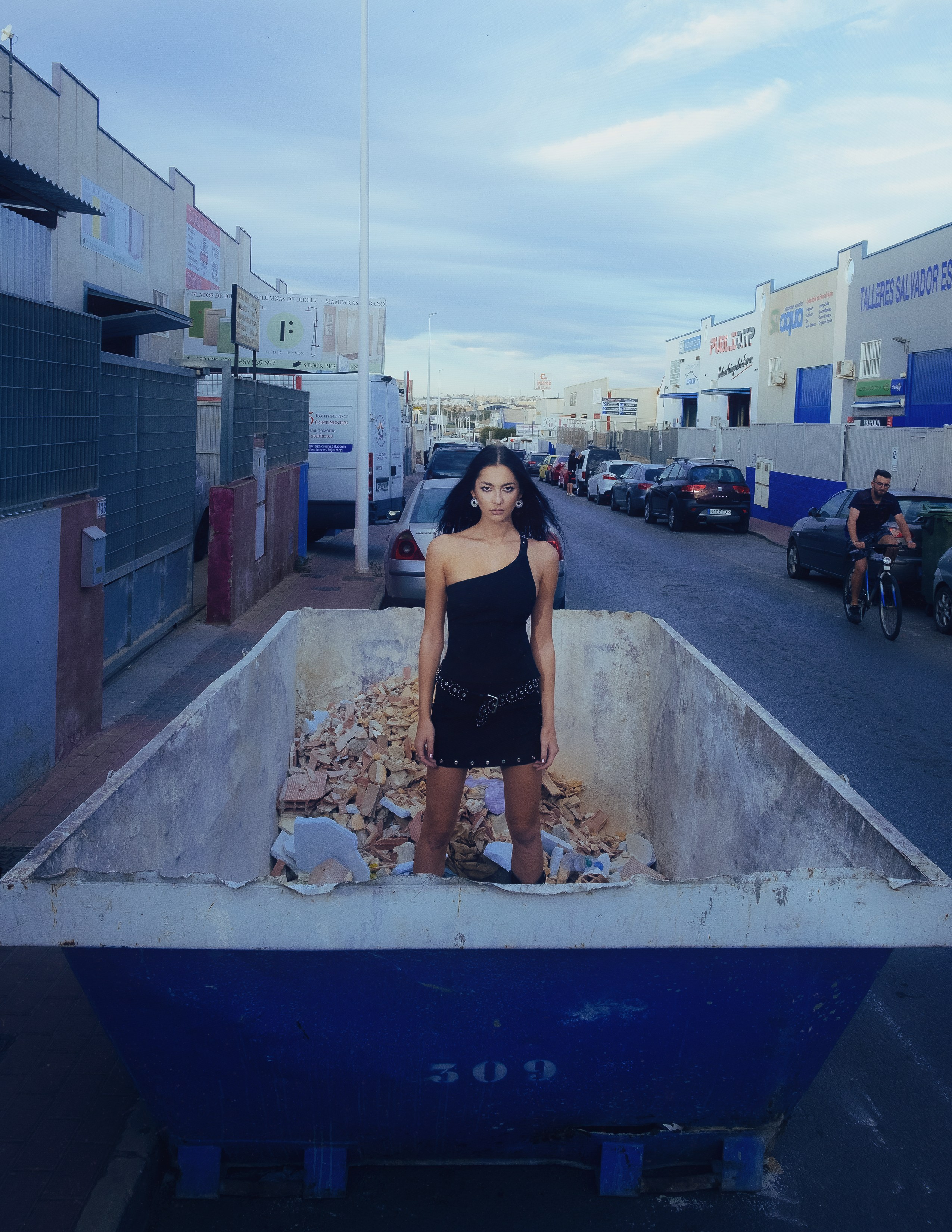 Industrial style fashion photo shoot with professional model in Torrevieja — Photographer Andrey Lukovnikov