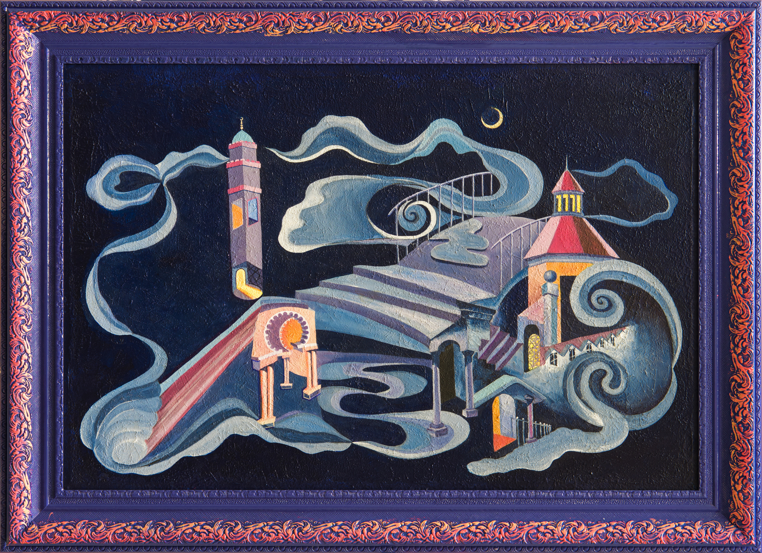 “Neighbourhood details of JVC.” 2020. Canvas, Acrylic (framed). 92-62 cm (size without frame). 10000 AED (free delivery for Dubai) acrylic canvas Kathrin Kovshova artbykovshova