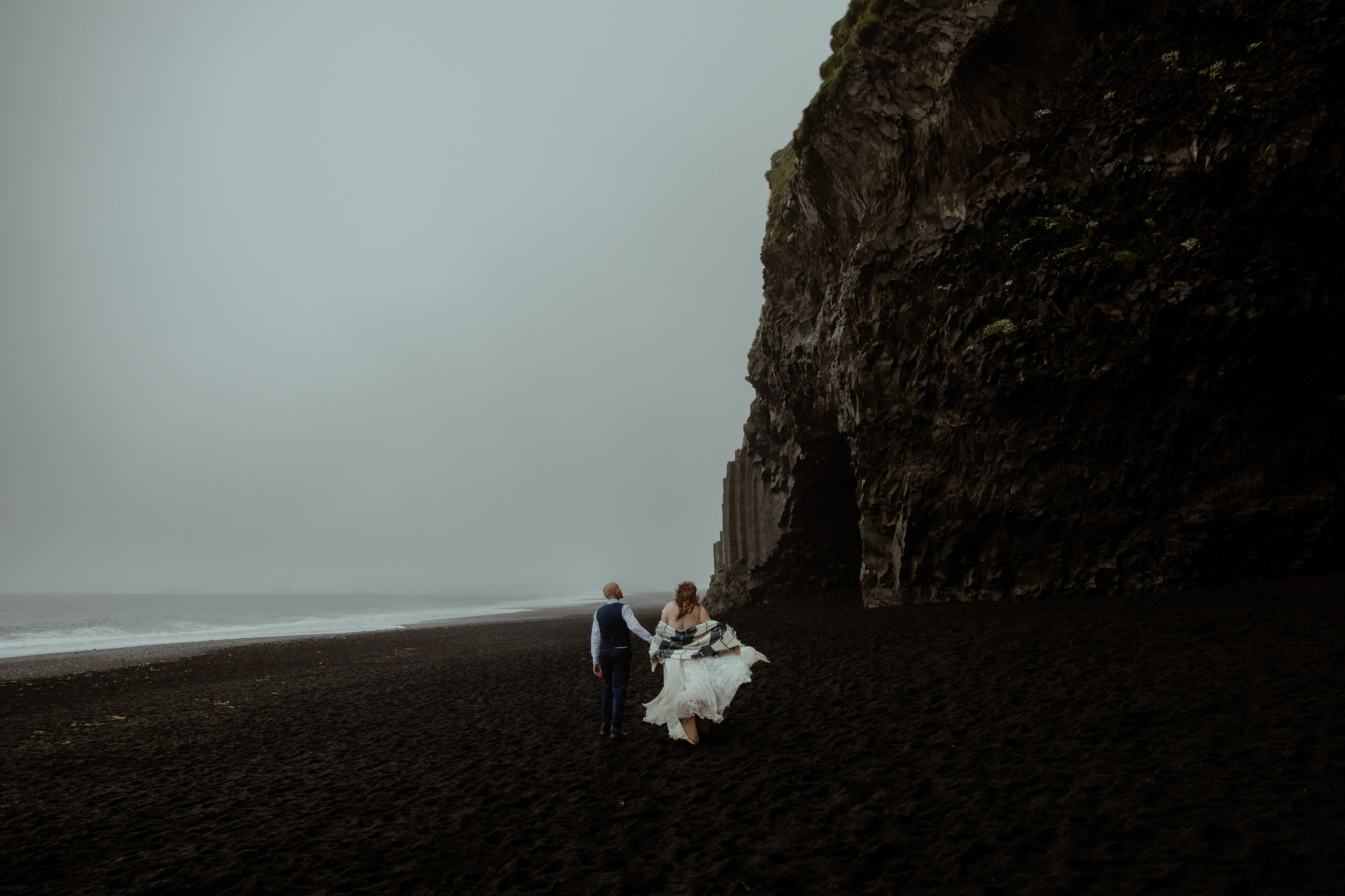 Iceland Elopement at Black Sand Beach. Iceland elopement photographer & videographer